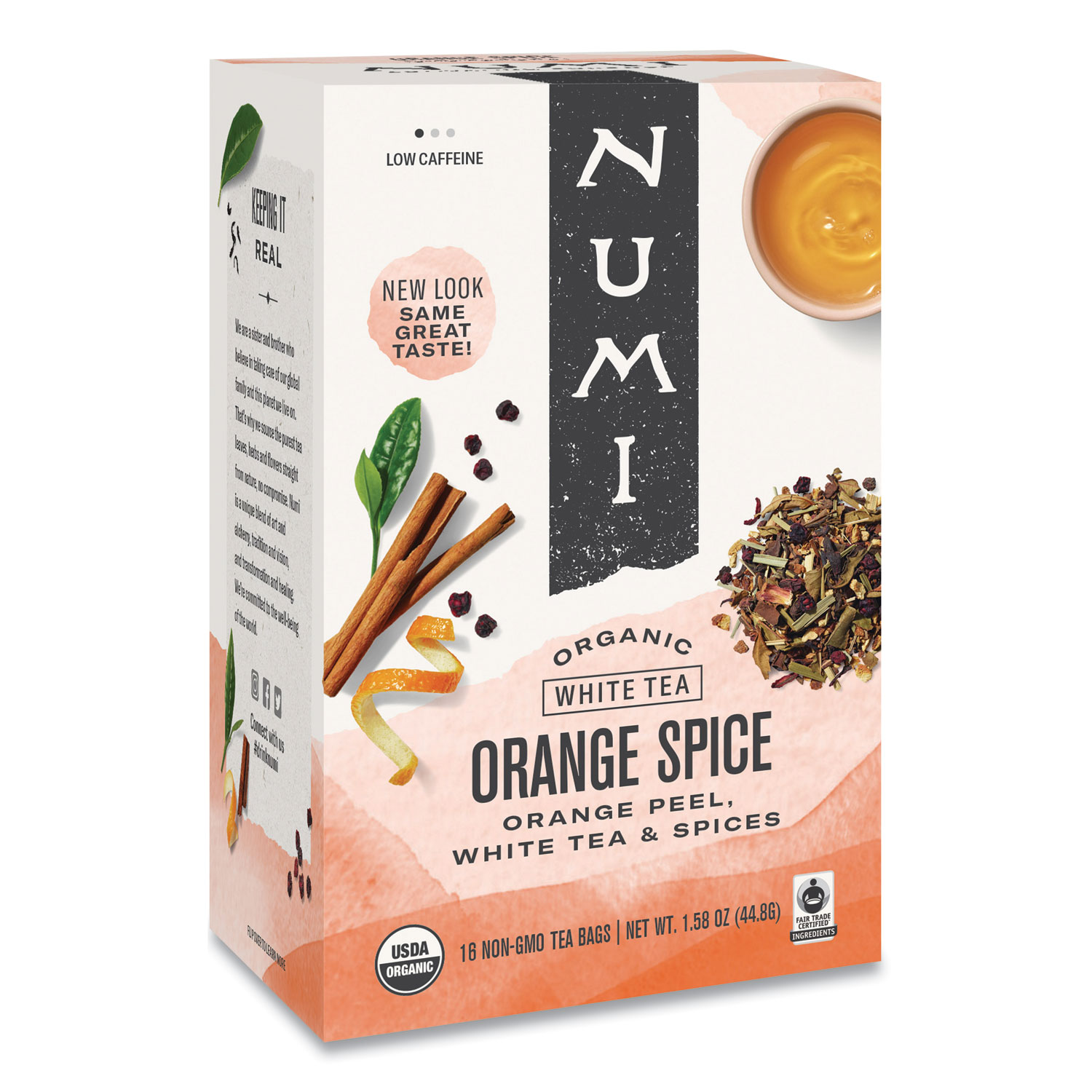 Organic Teas and Teasans, 1.58 oz, White Orange Spice, 16/Box
