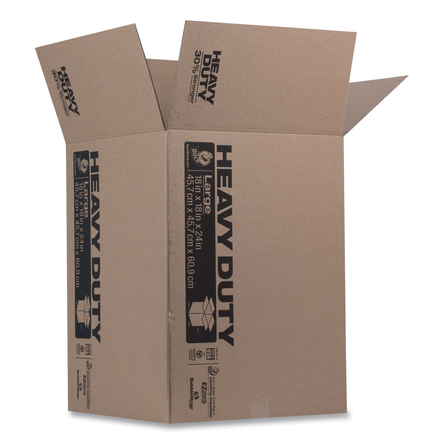  Duck 280727 Heavy-Duty Boxes, Regular Slotted Container (RSC), 18 x 18 x 24, Brown (DUC280727) 