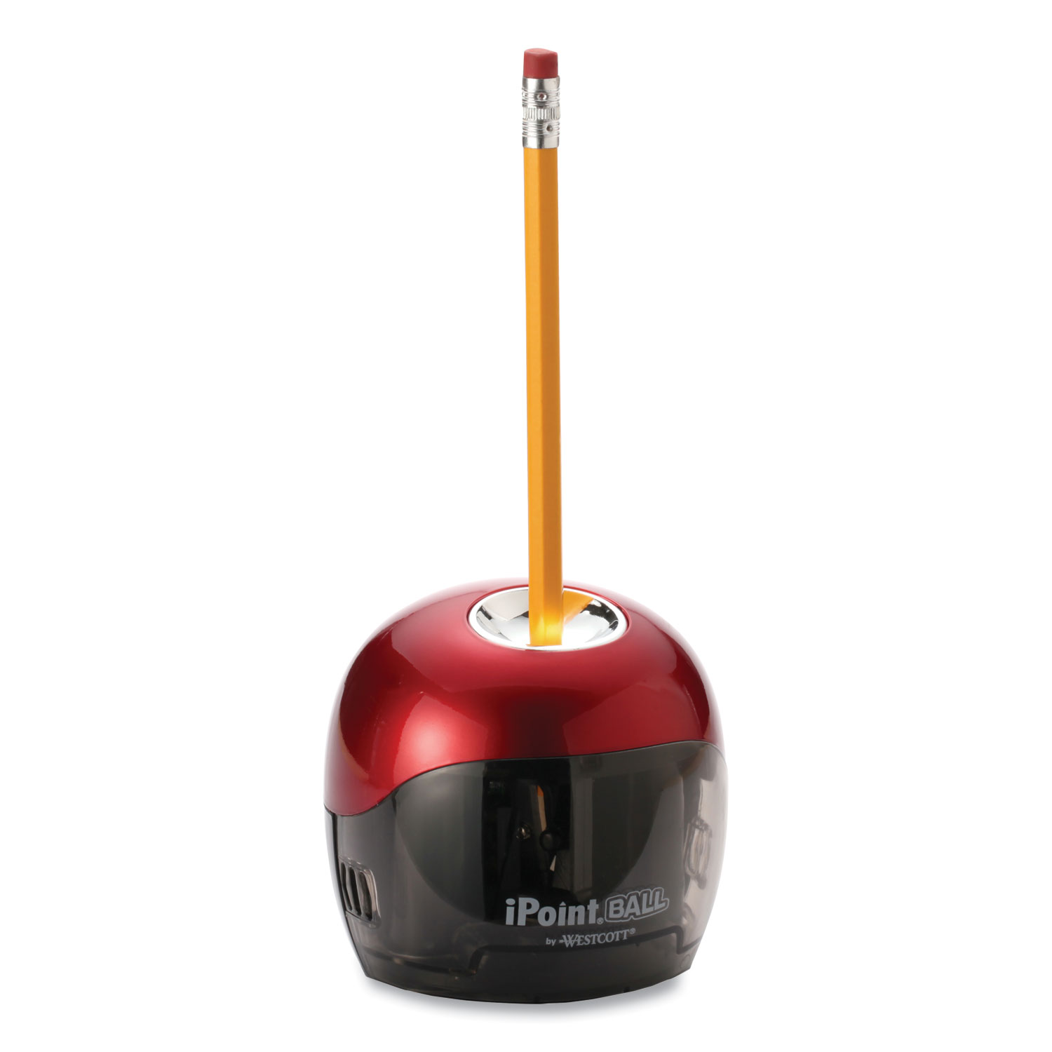 thumbnail image 2 of IPoint Ball Battery Sharpener - Compact Red/Black Pencil Sharpener, 3"x3"x3.33" 2 of 13