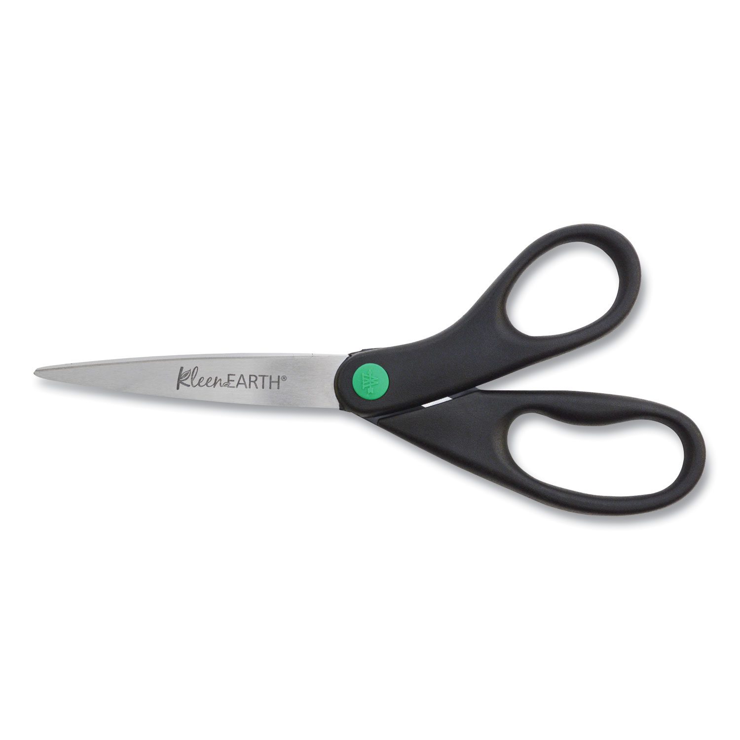 KleenEarth Scissors, 8 Long, 3.25 Cut Length, Black Straight Handles,  2/Pack