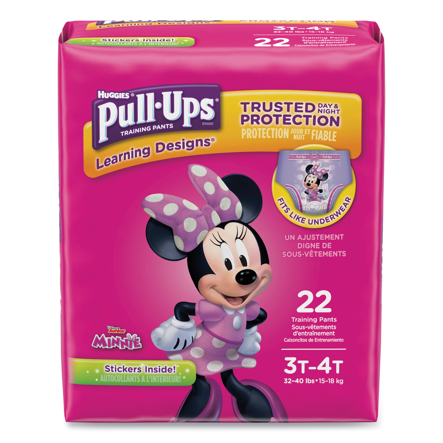  Huggies 45140 Pull-Ups Learning Designs Potty Training Pants for Girls, Size 3T-4T, 22/Pack (KCC45140) 