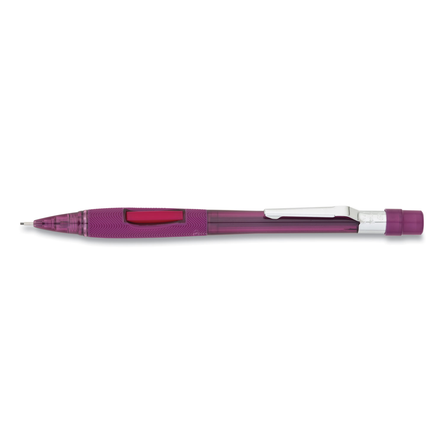  Pentel PD349TB Quicker Clicker Mechanical Pencil, 0.9 mm, HB (#2.5), Black Lead, Transparent Burgundy Barrel (PENPD349TB) 