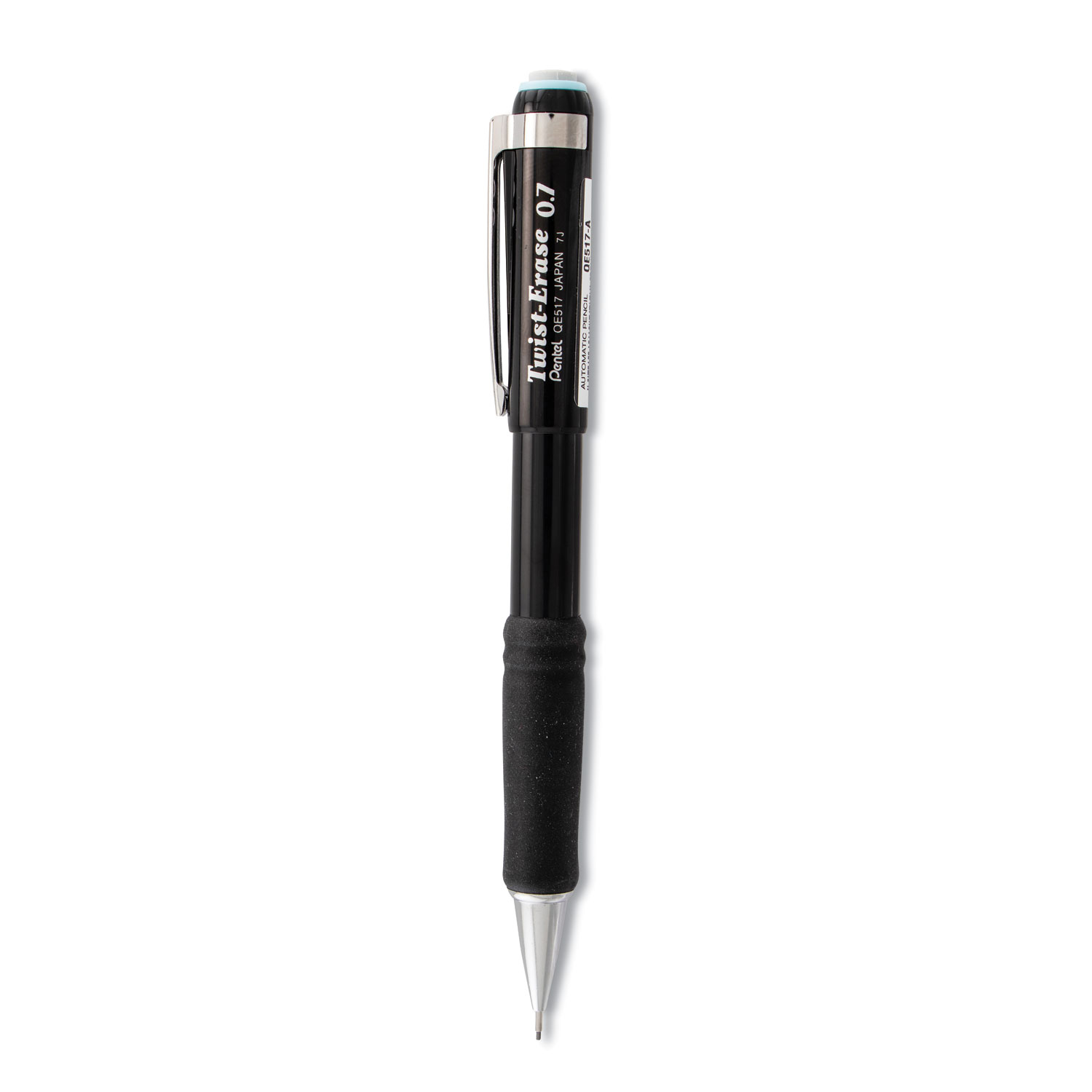 Pentel QE517A Twist-Erase III Mechanical Pencil, 0.7 mm, HB (#2.5), Black Lead, Black Barrel (PENQE517A) 