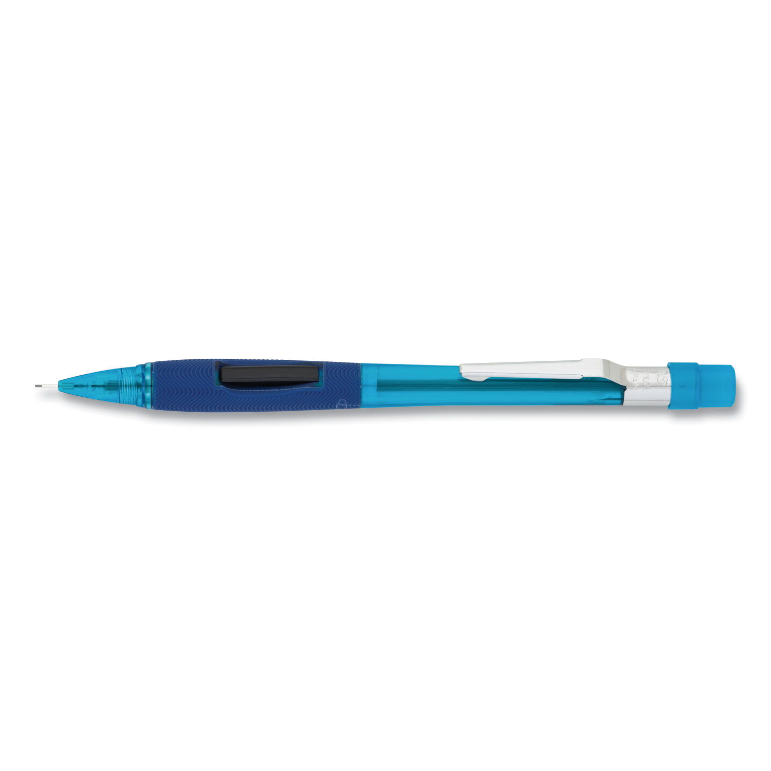  Pentel PD345TC Quicker Clicker Mechanical Pencil, 0.5 mm, HB (#2.5), Black Lead, Transparent Blue Barrel (PENPD345TC) 