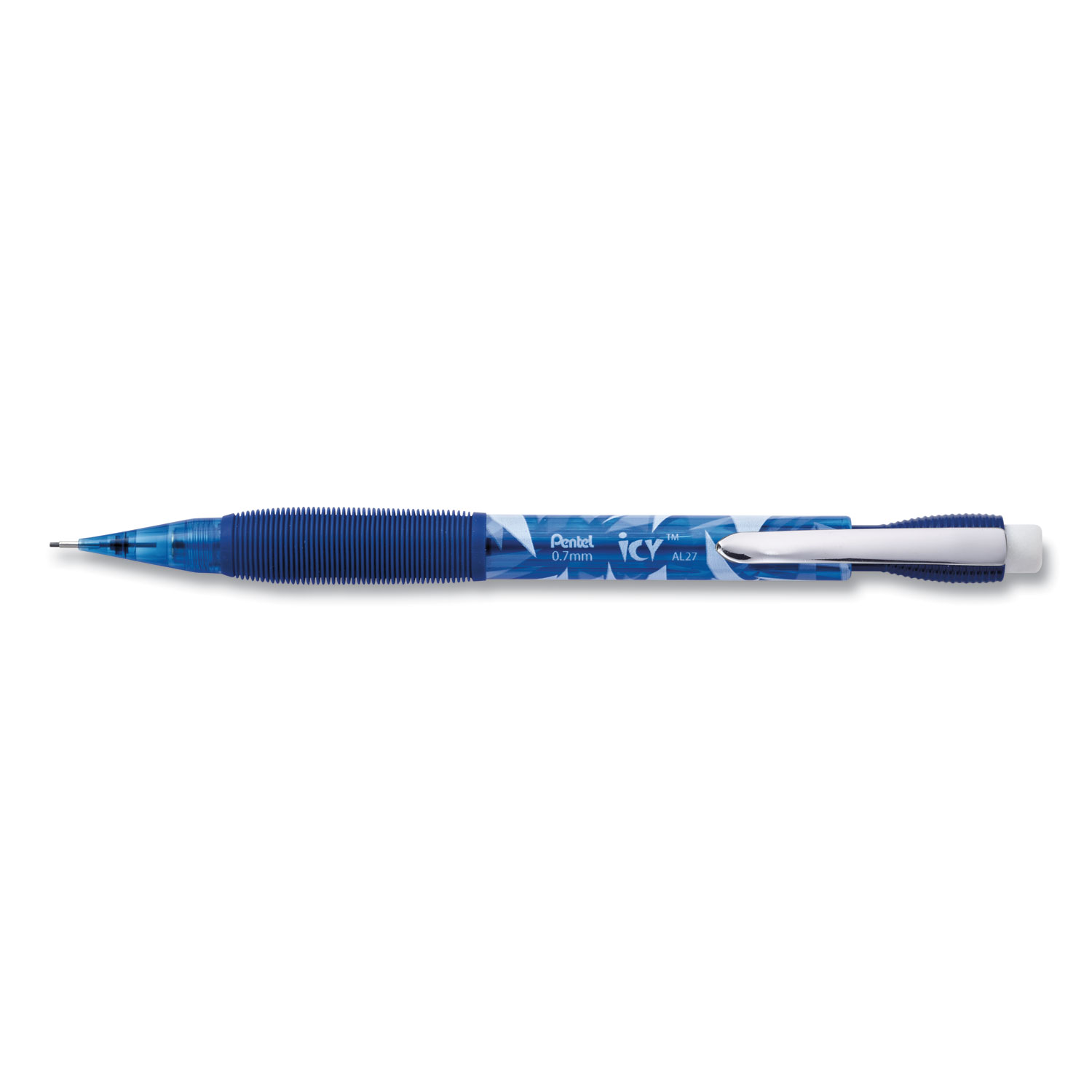  Pentel AL27TCSW-SPR Icy Mechanical Pencil, 0.7 mm, HB (#2.5), Black Lead, Transparent Blue Barrel, 24/Pack (PENAL27TCSWSPR) 