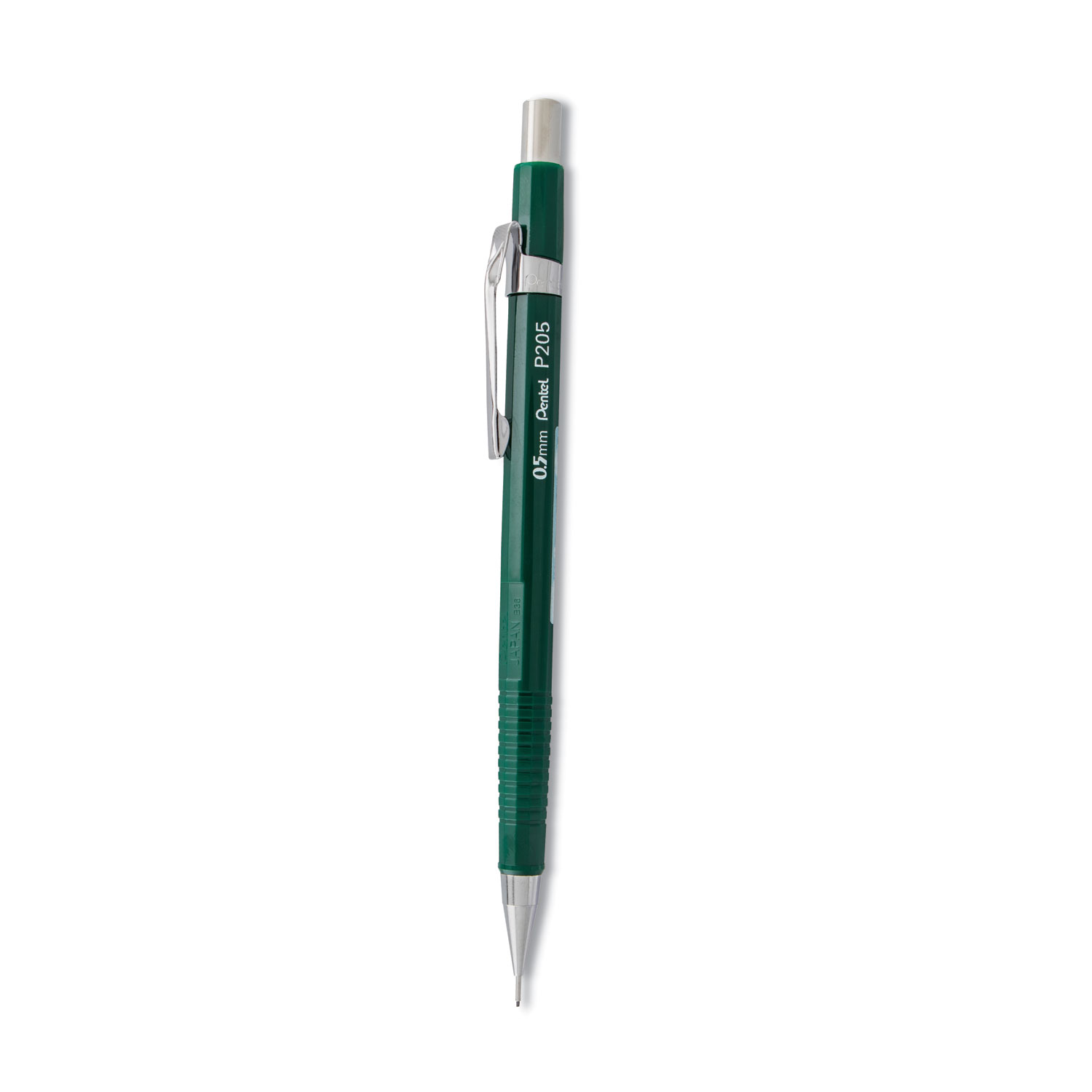  Pentel P205D Sharp Mechanical Pencil, 0.5 mm, HB (#2.5), Black Lead, Green Barrel (PENP205D) 