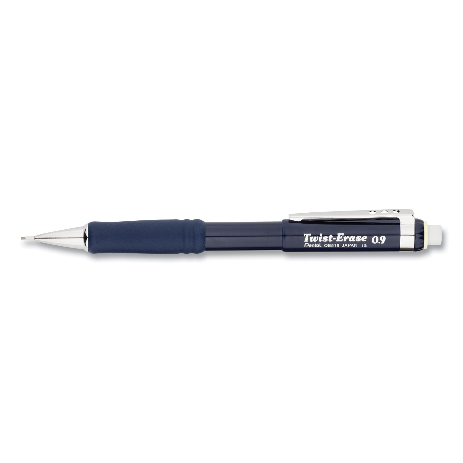  Pentel QE519C Twist-Erase III Mechanical Pencil, 0.9 mm, HB (#2.5), Black Lead, Blue Barrel (PENQE519C) 