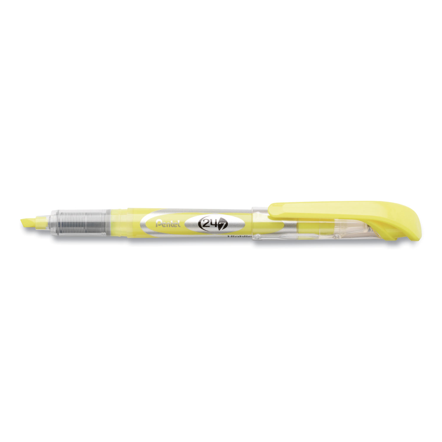  Pentel SL12-G 24/7 Highlighters, Chisel Tip, Bright Yellow, Dozen (PENSL12G) 