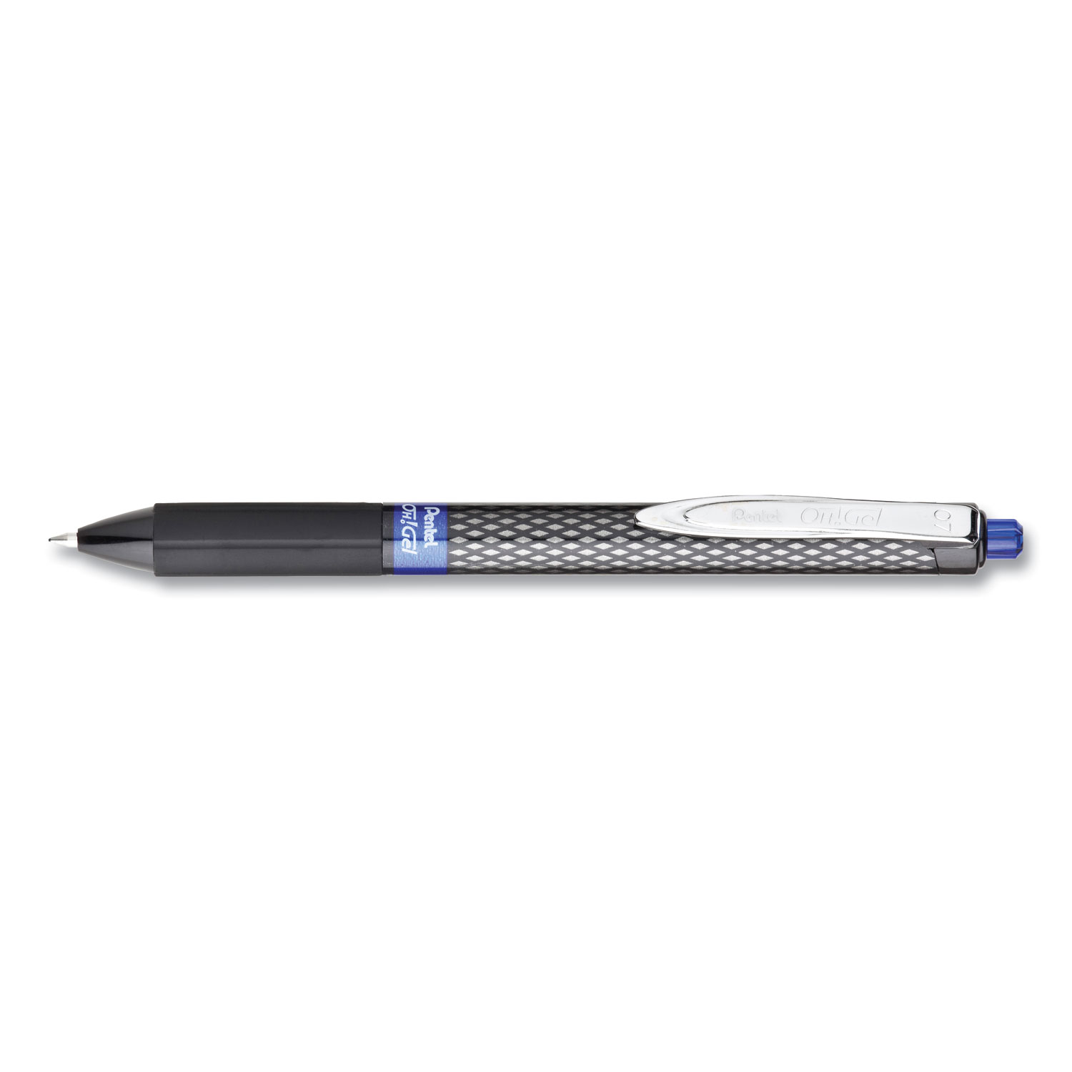  Pentel K497C Oh! Gel Retractable Gel Pen, Medium 0.7mm, Blue Ink, Black Barrel, Dozen (PENK497C) 