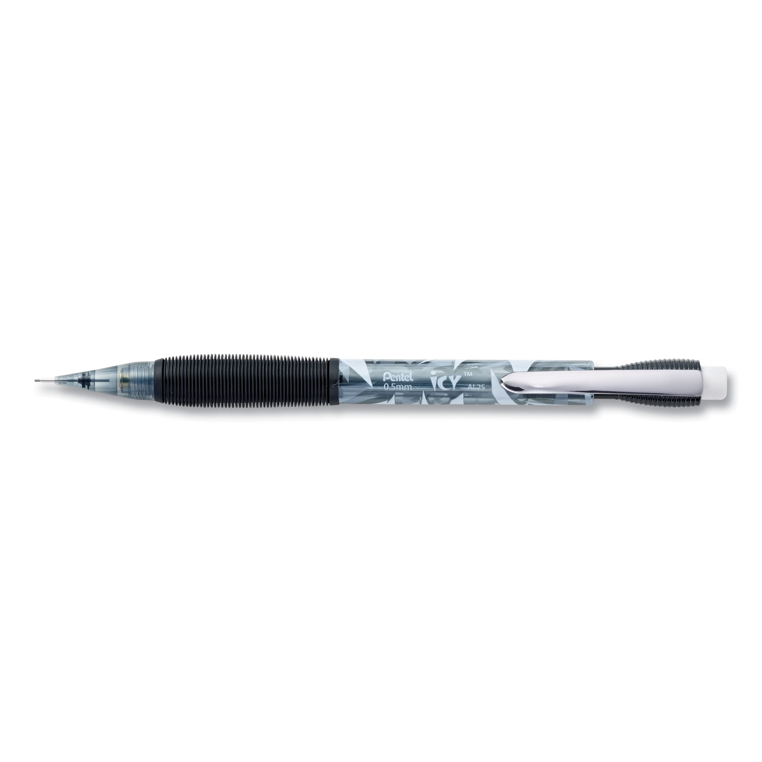  Pentel AL25TA Icy Mechanical Pencil, 0.5 mm, HB (#2.5), Black Lead, Transparent Smoke Barrel, Dozen (PENAL25TA) 