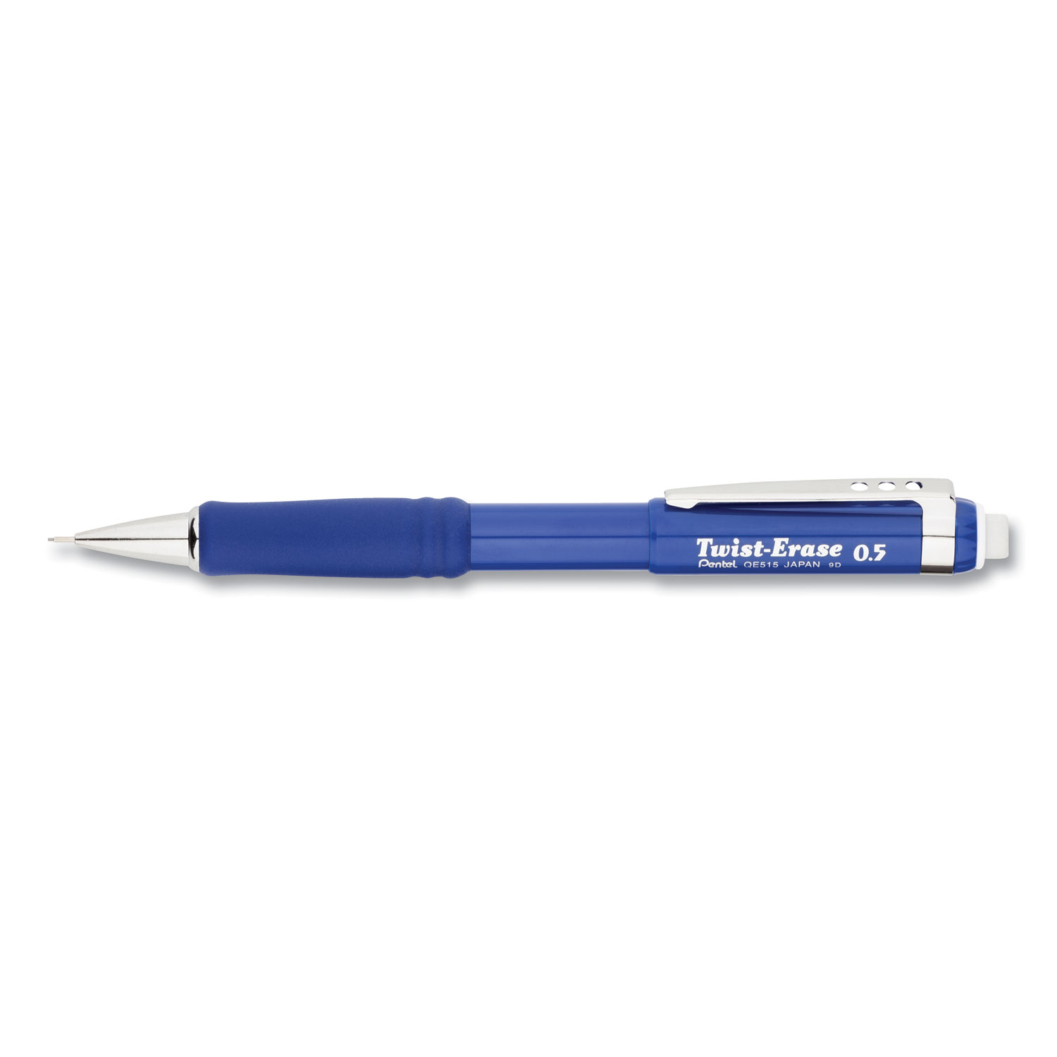 Pentel QE515C Twist-Erase III Mechanical Pencil, 0.5 mm, HB (#2.5), Black Lead, Blue Barrel (PENQE515C) 