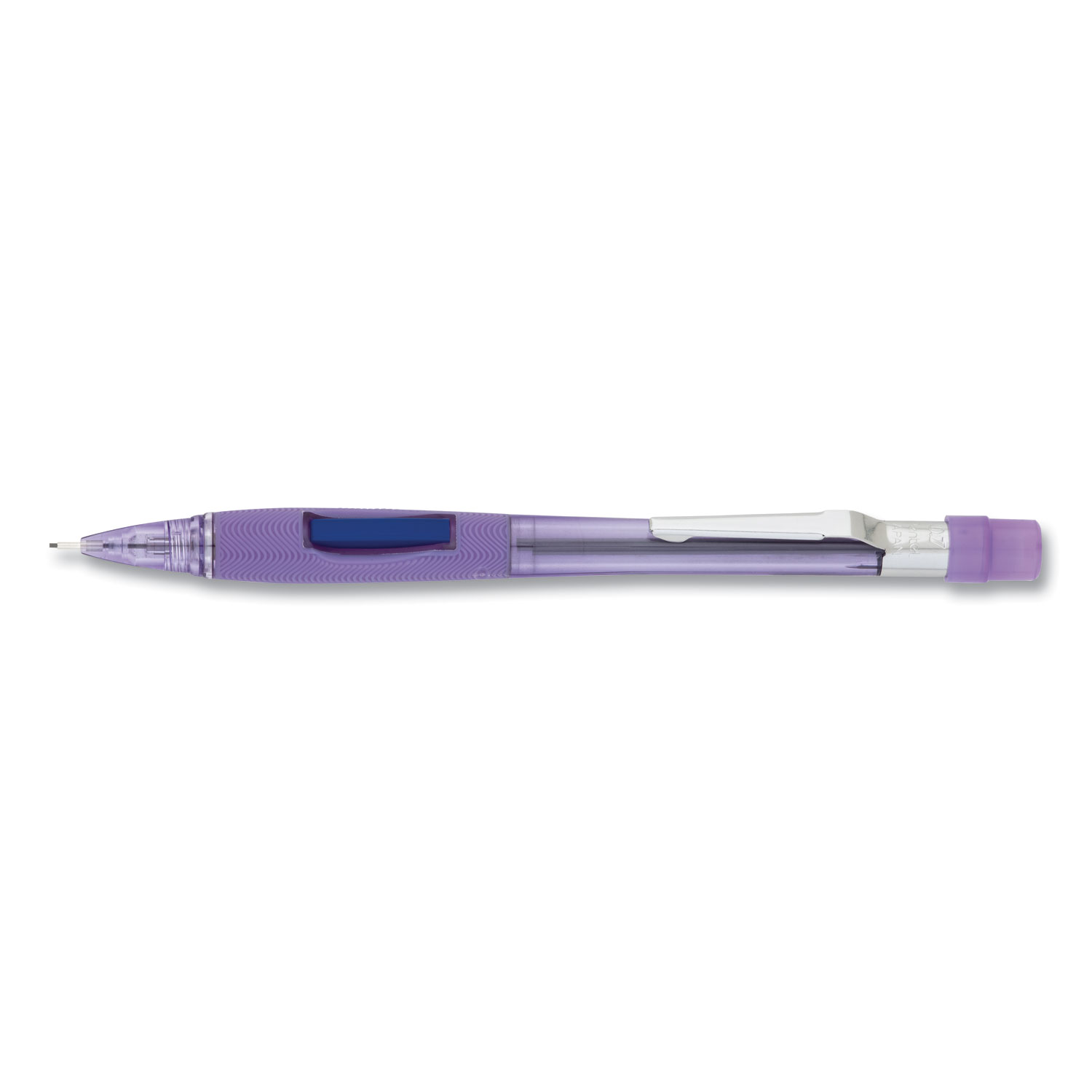  Pentel PD347TV Quicker Clicker Mechanical Pencil, 0.7 mm, HB (#2.5), Black Lead, Transparent Violet Barrel (PENPD347TV) 