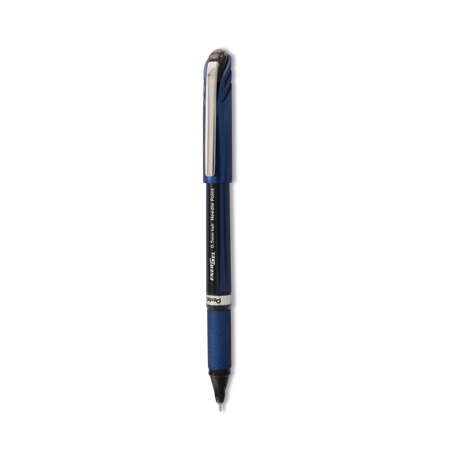  Pentel BLN25A EnerGel NV Stick Gel Pen, 0.5 mm Needle Tip, Black Ink, Gray Barrel, Dozen (PENBLN25A) 