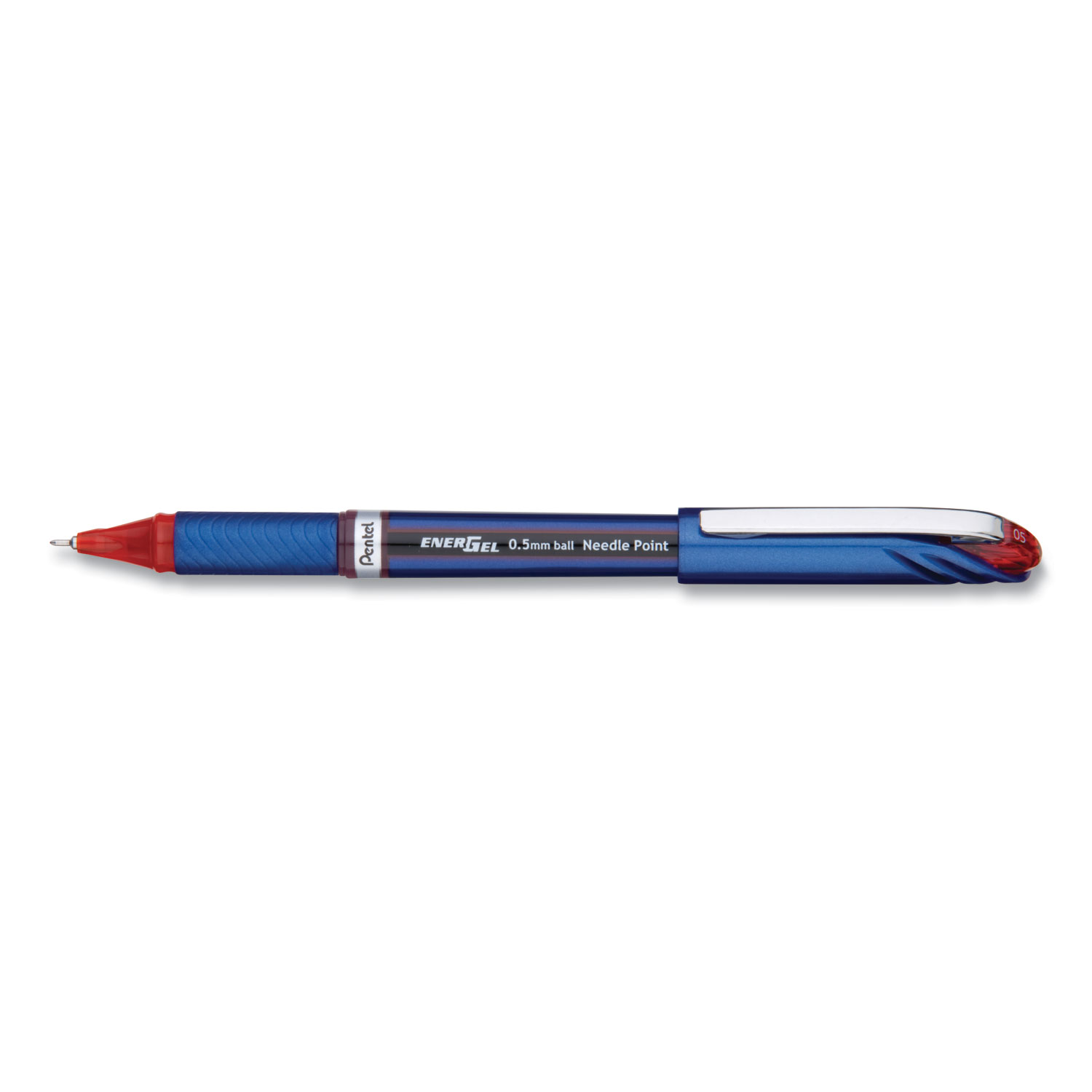  Pentel BLN25B EnerGel NV Stick Gel Pen, 0.5 mm Needle Tip, Red Ink/Barrel, Dozen (PENBLN25B) 