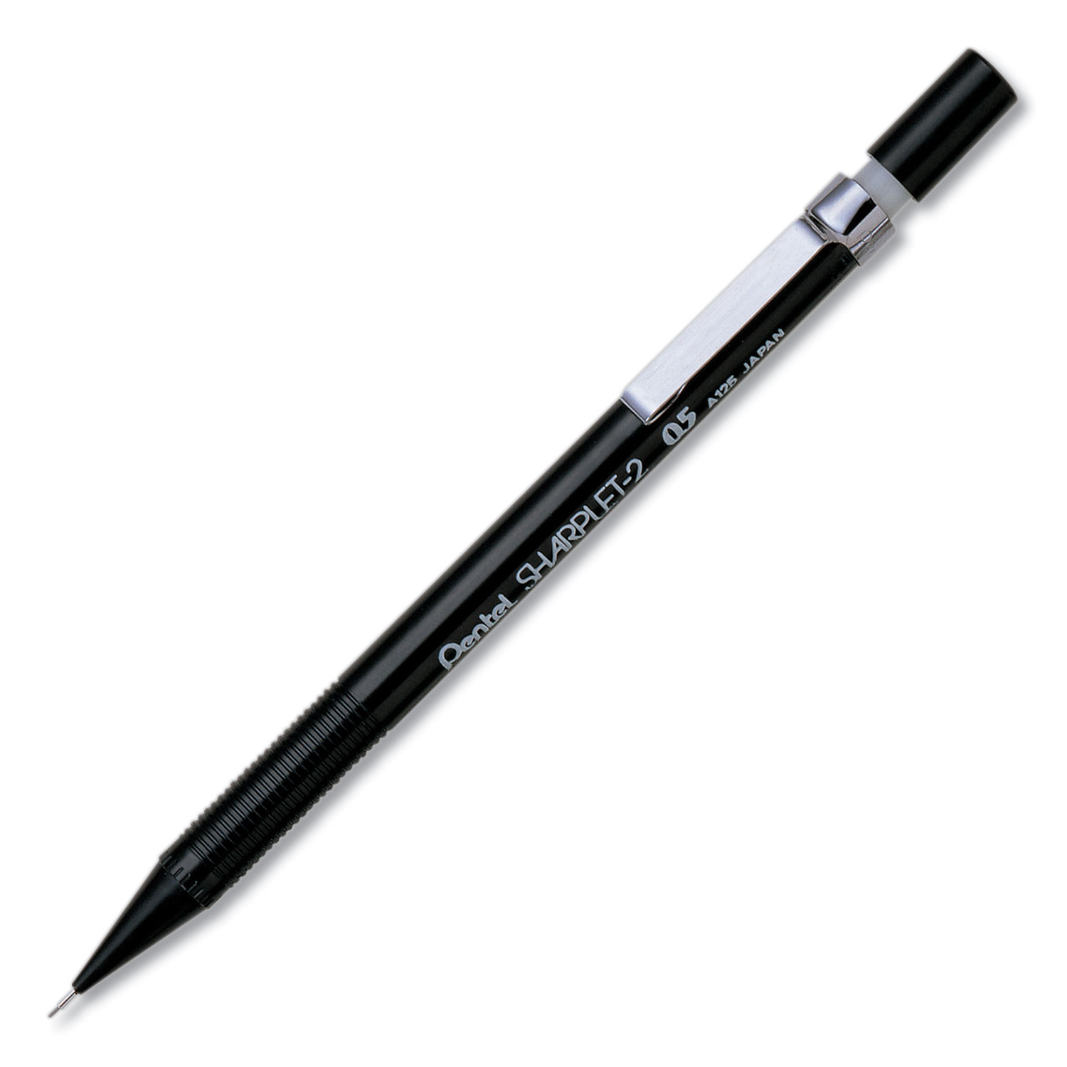  Pentel A125A Sharplet-2 Mechanical Pencil, 0.5 mm, HB (#2.5), Black Lead, Black Barrel (PENA125A) 