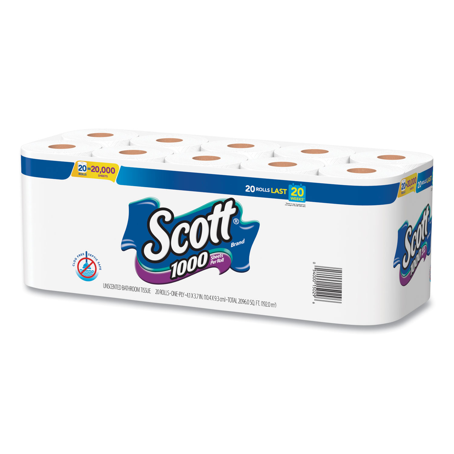 SafePro GEN2 1000-Feet 2-Ply White Toilet Paper (Tissue) Roll, 1