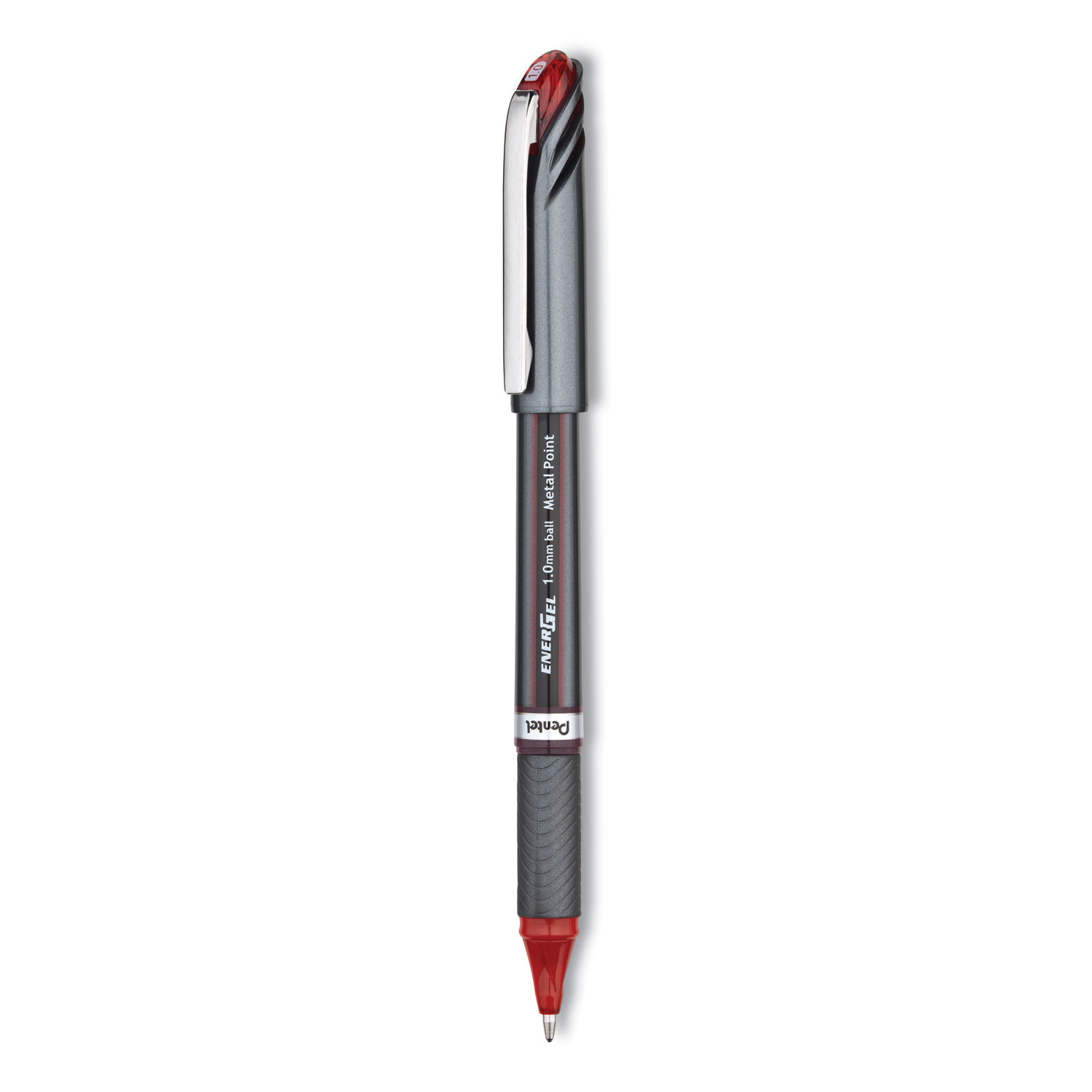  Pentel BL30B EnerGel NV Stick Gel Pen, 1 mm Metal Tip, Red Ink/Barrel, Dozen (PENBL30B) 