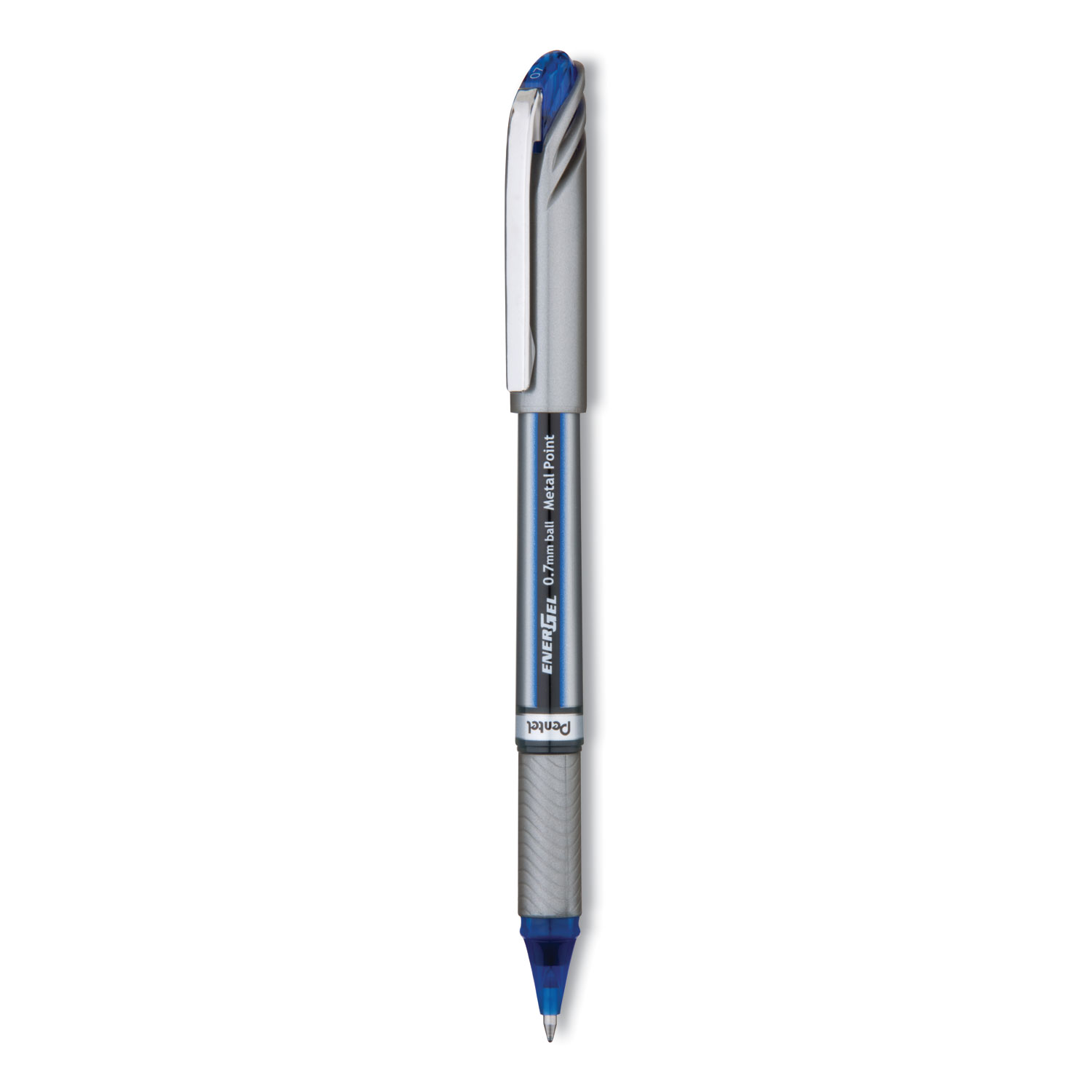  Pentel BL27C EnerGel NV Stick Gel Pen, 0.7 mm Metal Tip, Blue Ink/Barrel, Dozen (PENBL27C) 