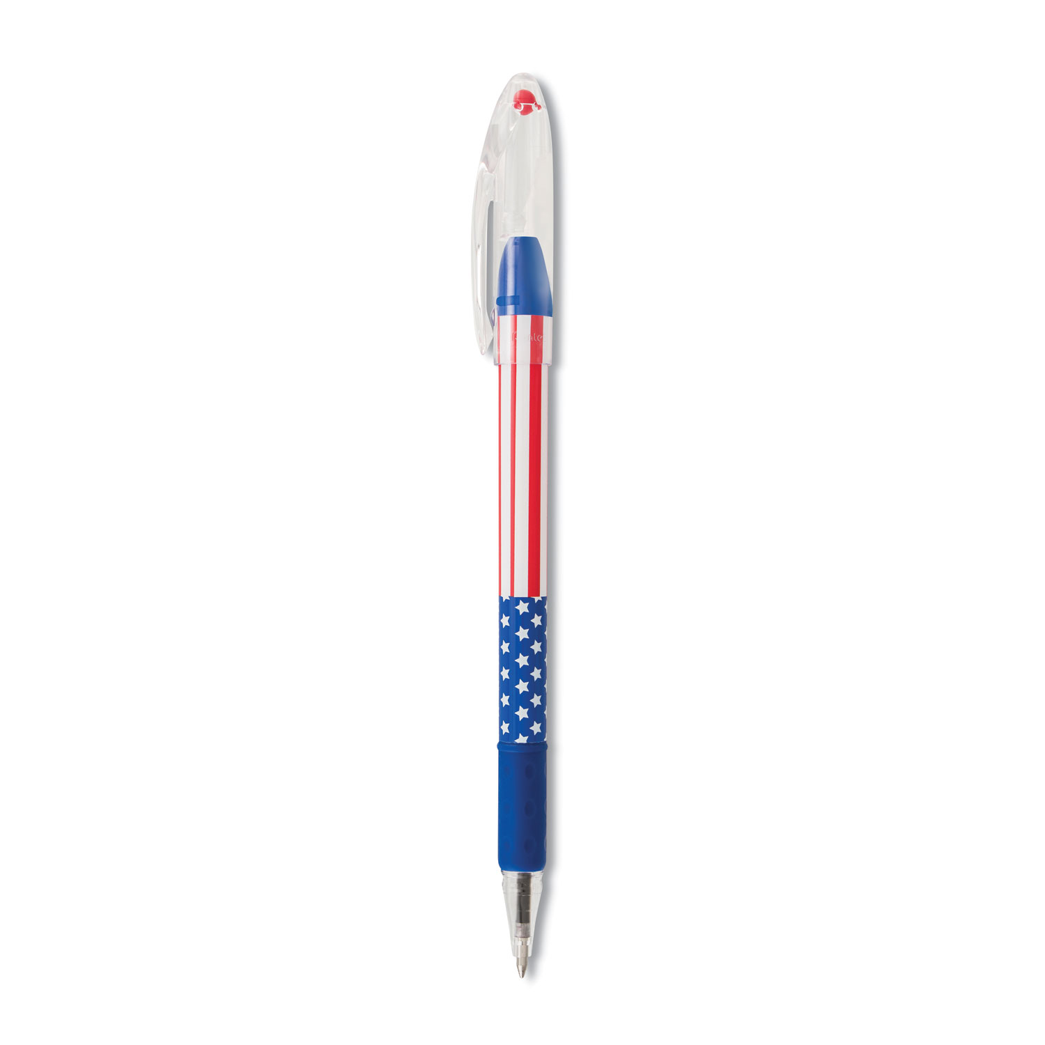  Pentel BK90USA-A R.S.V.P. Stars and Stripes Stick Ballpoint Pen, 0.7 mm, Black Ink, Dozen (PENBK90USAA) 