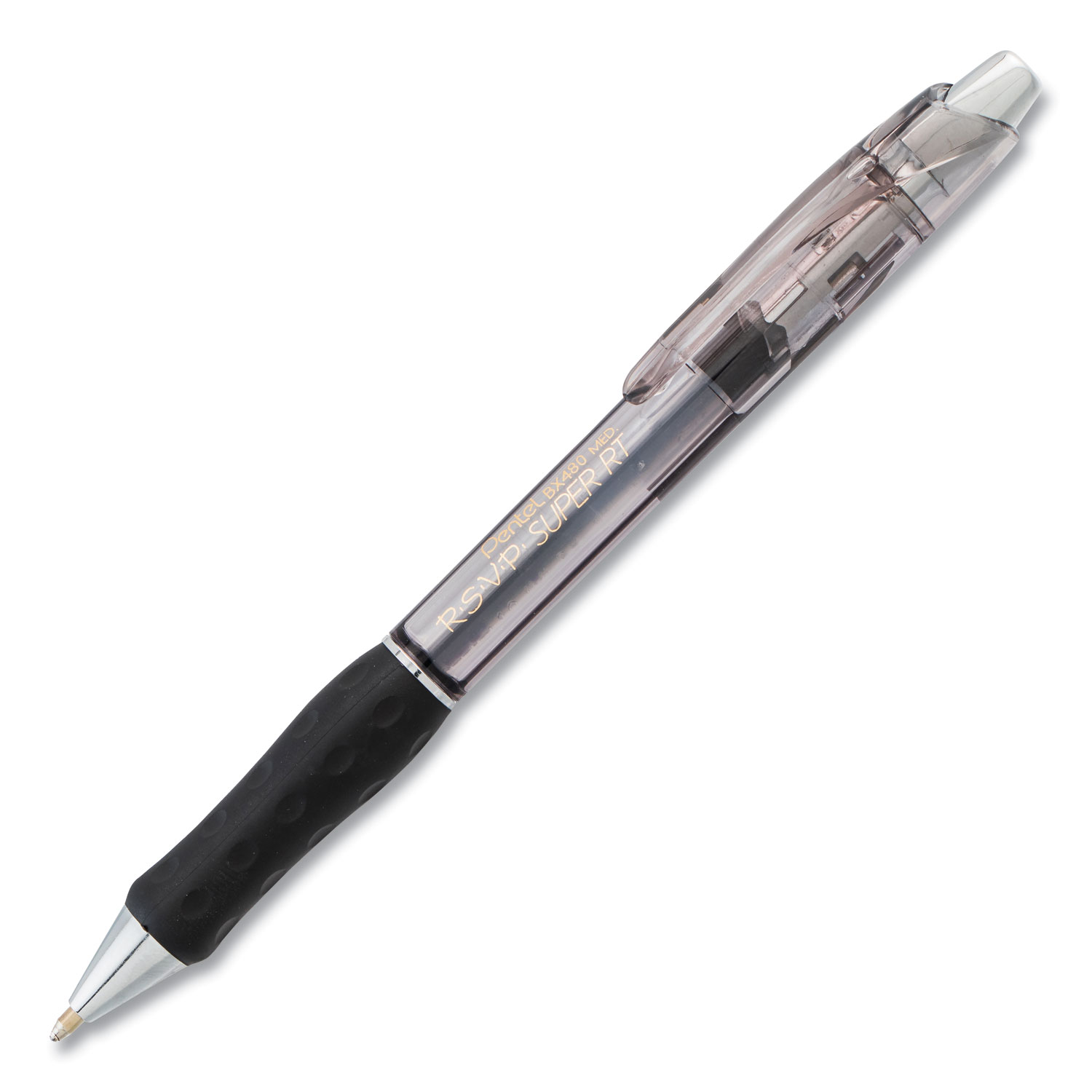  Pentel BX480-A R.S.V.P. Super RT Retractable Ballpoint Pen, 1 mm, Black Ink/Barrel, Dozen (PENBX480A) 