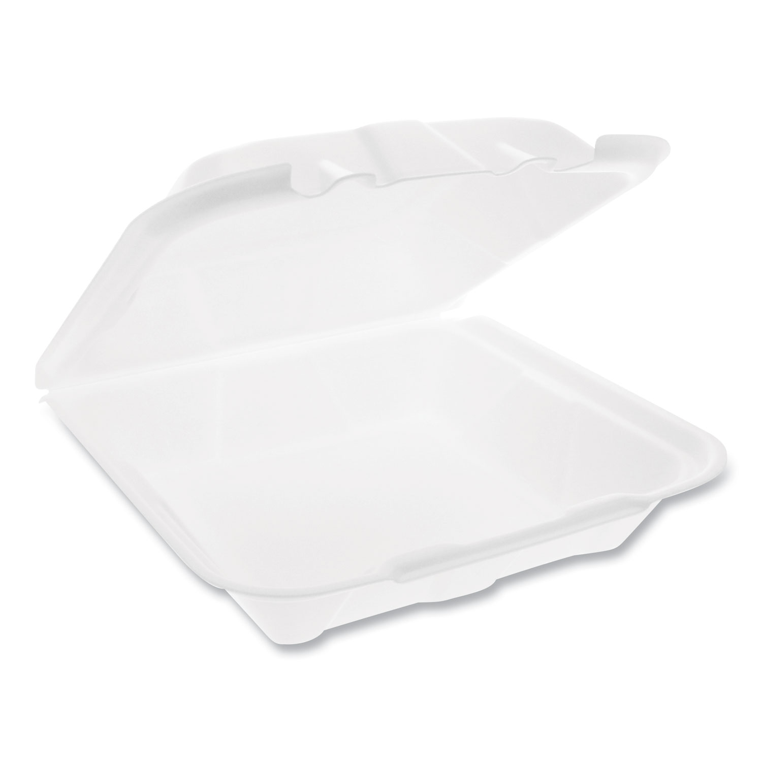  Pactiv YTD19901ECON Foam Hinged Lid Containers, Dual Tab Lock Economy, 9.13 x 9 x 3.25, 1-Compartment, White, 150/Carton (PCTYTD19901ECON) 