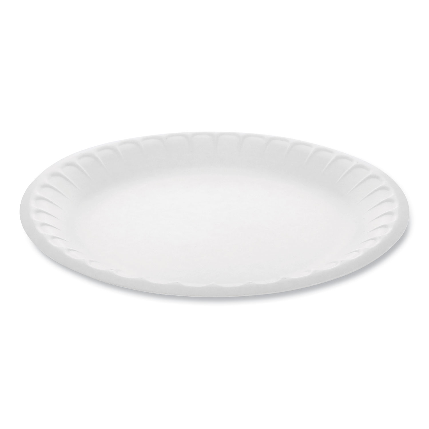 Pactiv Unlaminated Foam Dinnerware, Plate, 9 Diameter, White, 500/Carton