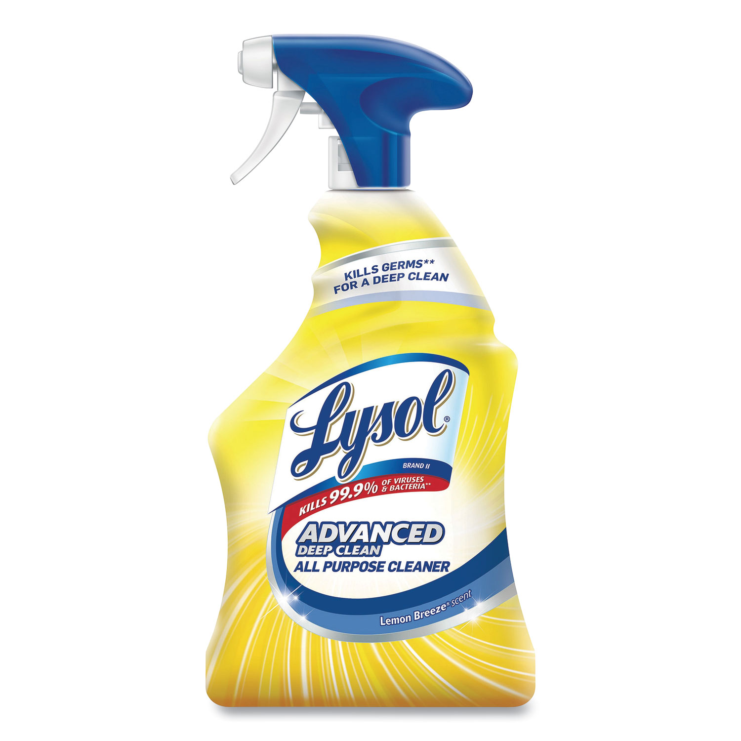  Professional LYSOL Brand 19200-00351 Advanced Deep Clean All Purpose Cleaner, Lemon Breeze, 32 oz Trigger Spray Bottle (RAC00351EA) 