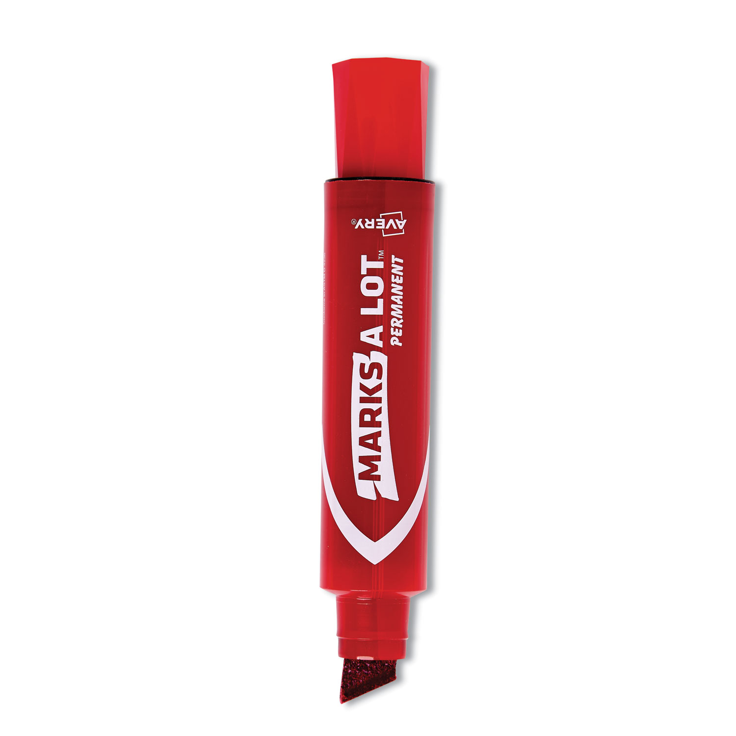  Avery 24147 MARKS A LOT Jumbo Desk-Style Permanent Marker, Extra-Broad Chisel Tip, Red (AVE24147) 