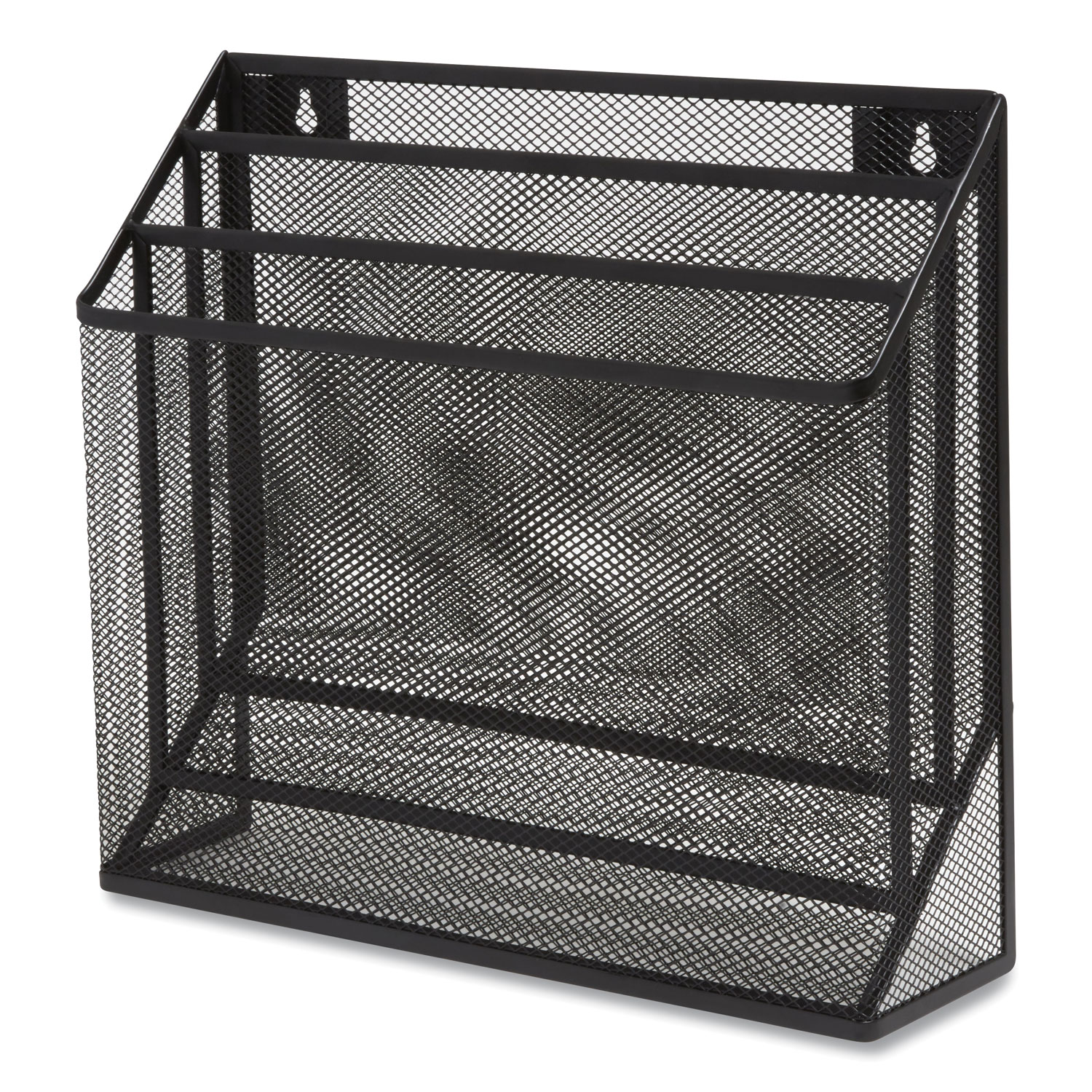 Mesh Angled Desk Organizer, Black - Zerbee