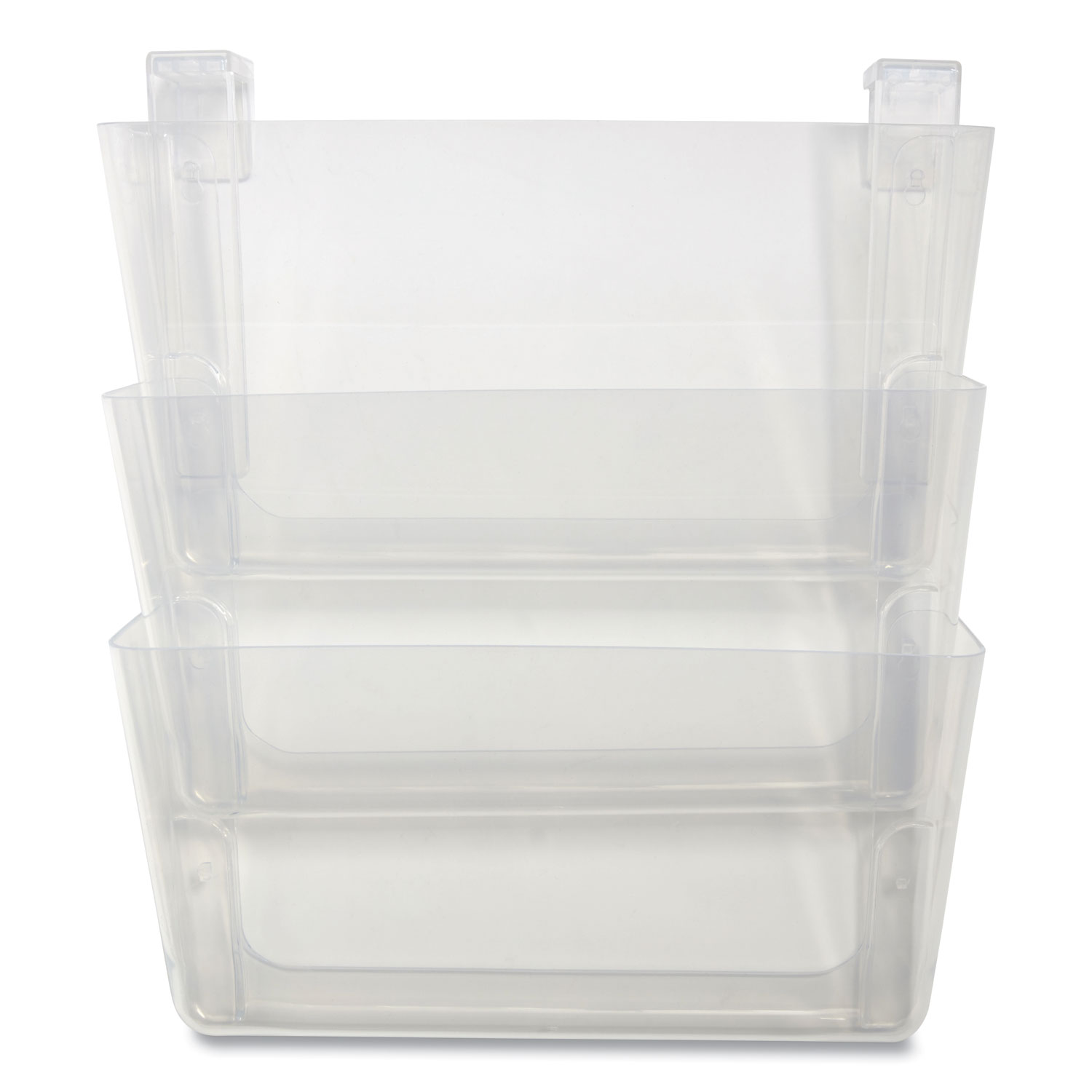 Unbreakable Plastic Wall File, 3 Sections, Letter Size, 13″ x 3.74″ x 15.03″, Clear