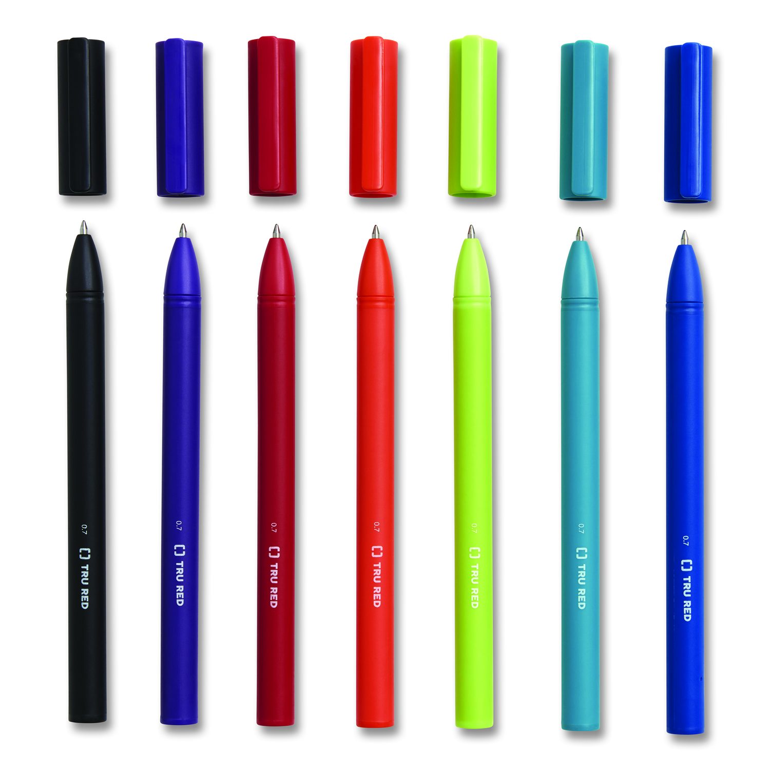 TRU RED™ Quick Dry Gel Pen, Stick, Medium 0.7 mm, Assorted Ink and ...