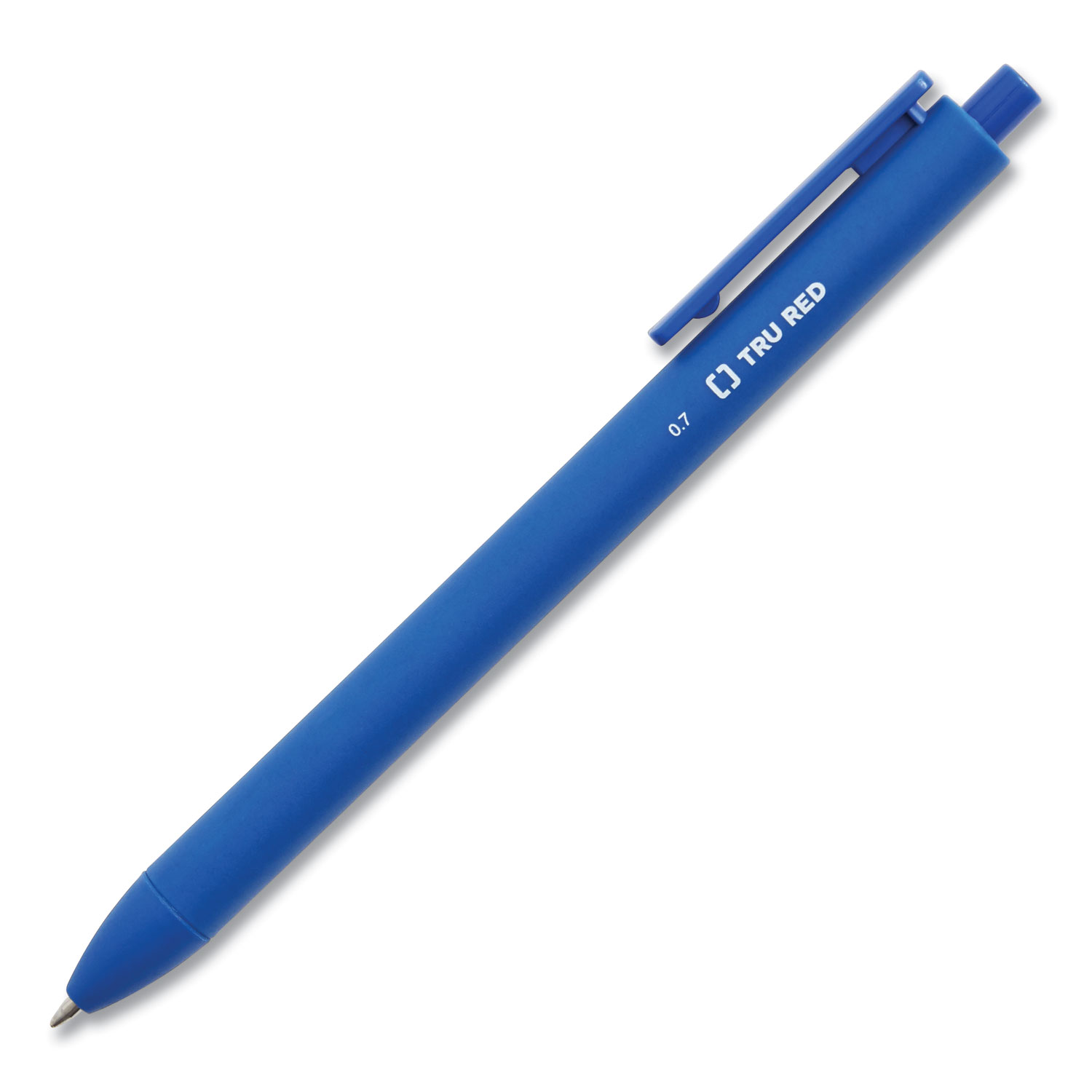 TRU RED™ Quick Dry Retractable Gel Pen, Medium 0.7 mm, Blue Ink, Blue Barrel, Dozen