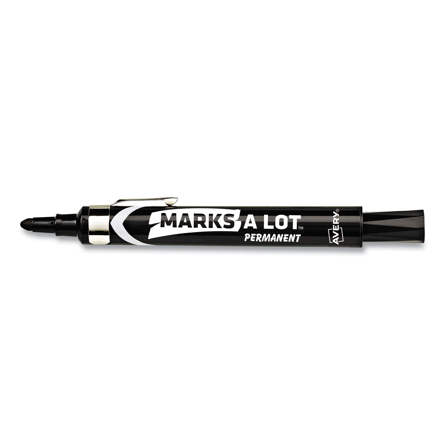 Avery Marks A Lot Black Permanent Markers (Chisel Tip, 36/Box) - 98206