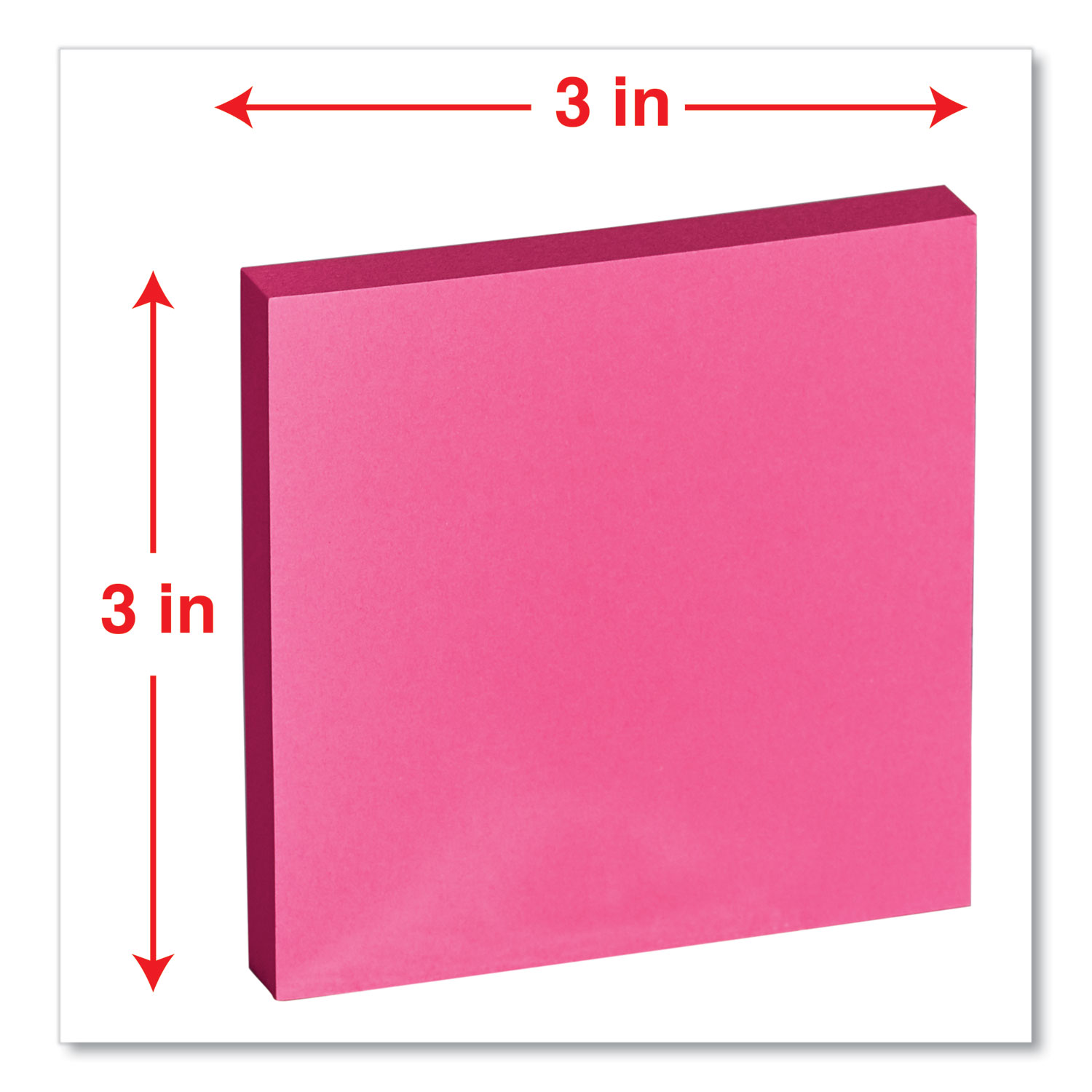 Fan-Folded Self-Stick Pop-Up Note Pads, 3 x 3, Assorted Bright Colors,  100 Sheets/Pad, 12 Pads/Pack - Zerbee