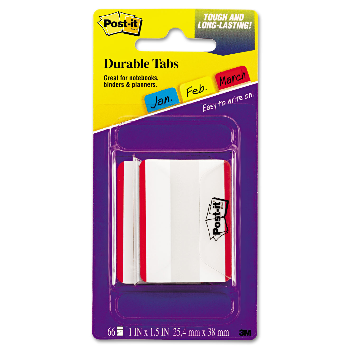 File Tabs, 2 x 1 1/2, Lined, Red, 50/Pack
