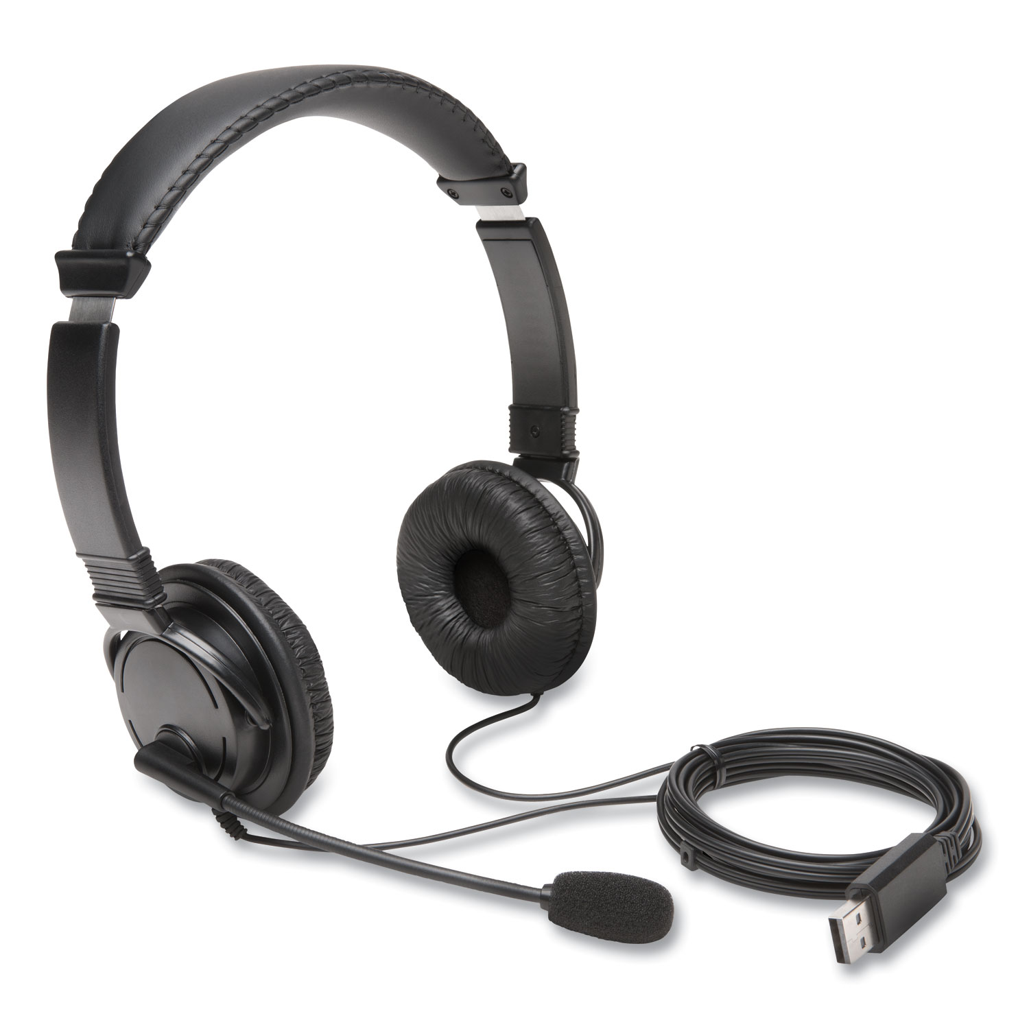 Hi-Fi Headphones with Microphone, 6 ft Cord, Black - Georgia