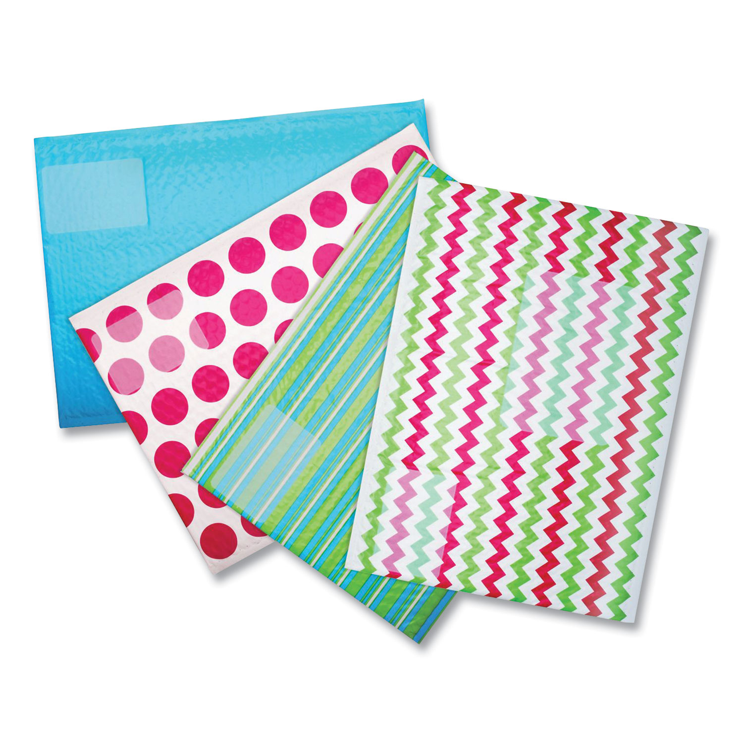  Scotch 8915-DS Decorative Plastic Bubble Mailer, #5, Bubble Lining, Self-Adhesive Closure, 10.5 x 15.25, Varying Multicolor Pattern (MMM392919) 
