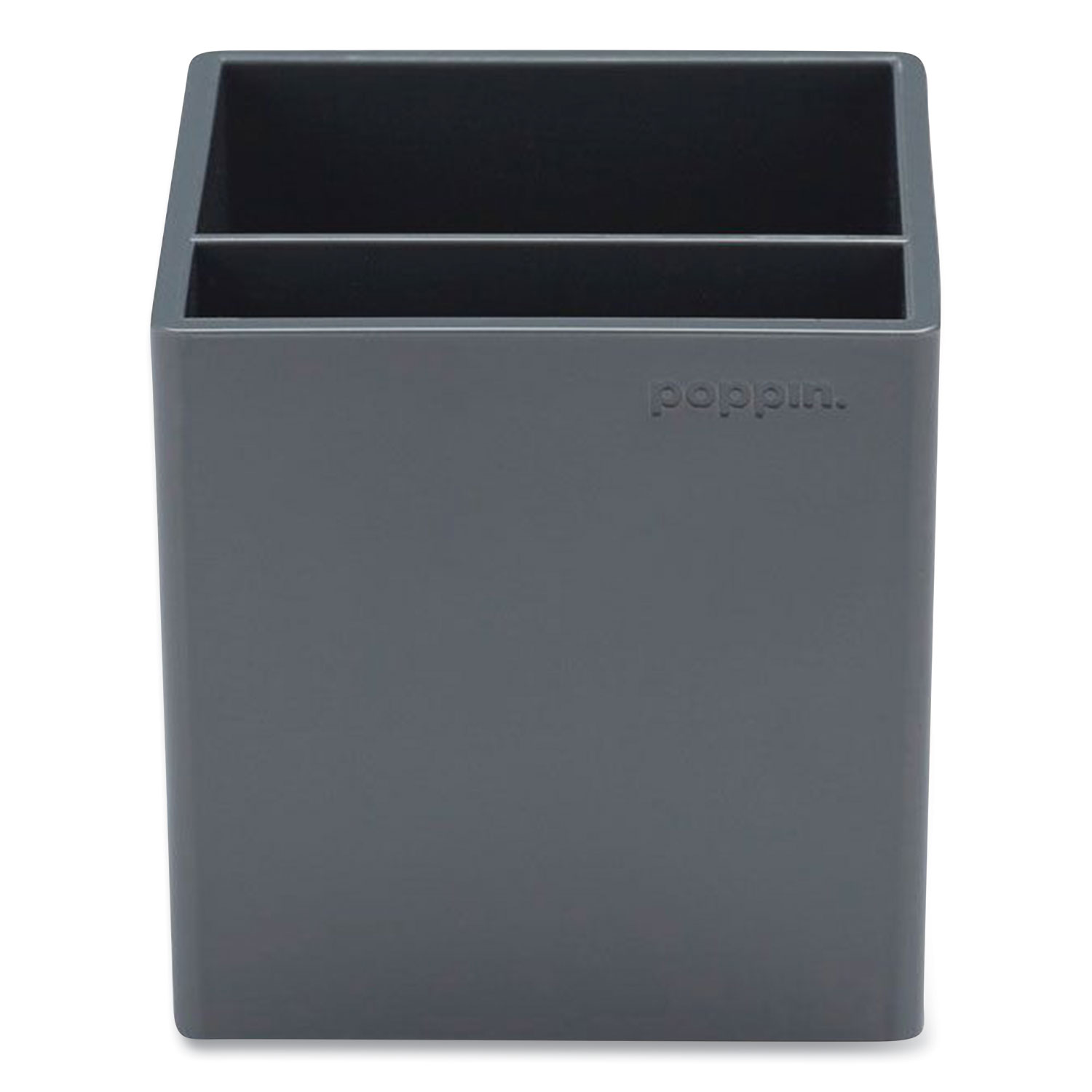  Poppin 102703 Pen Cup, 3.25 x 3.25 x 3.25, Plastic, Dark Gray (PPJ1913964) 