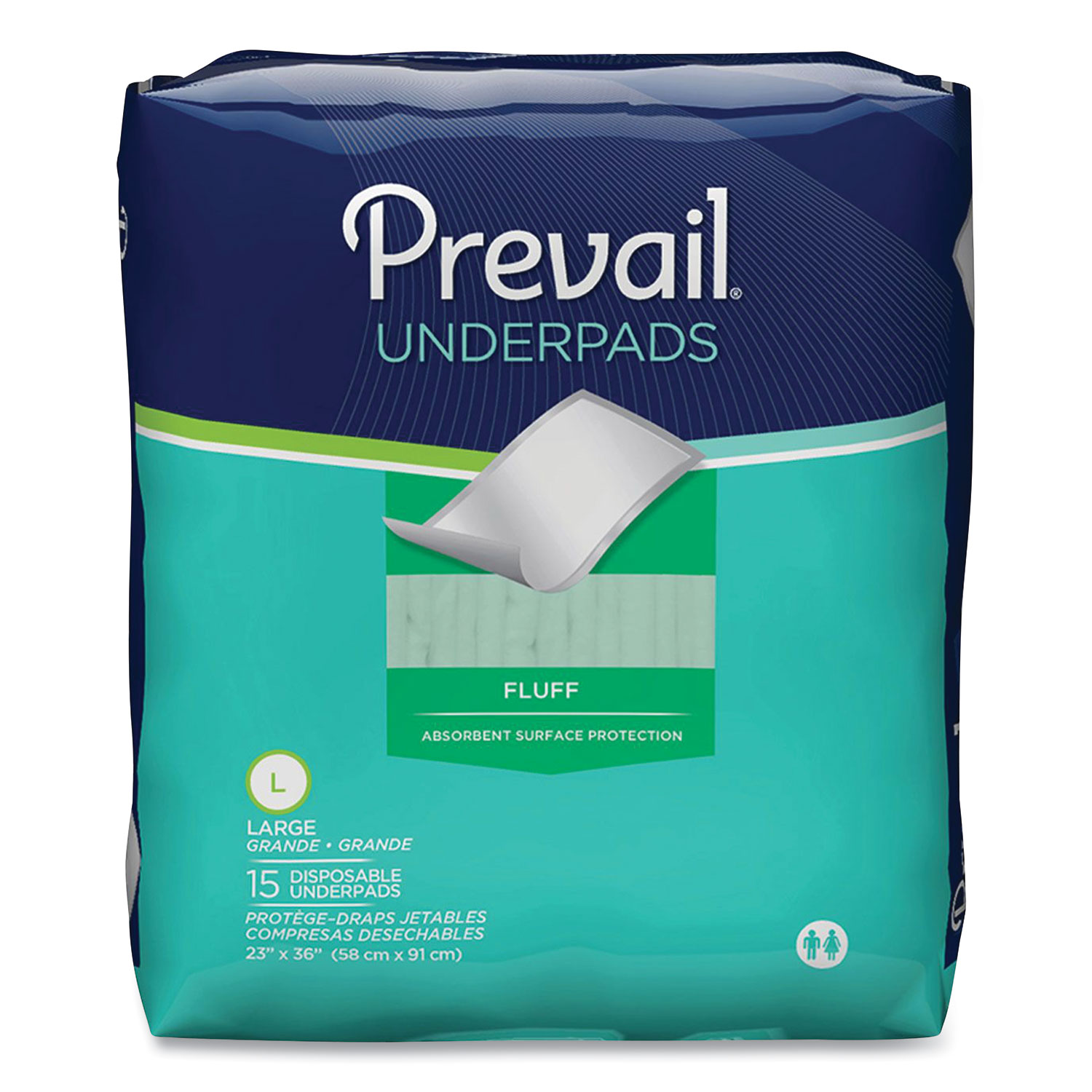  Prevail UP-150 Underpads, 23 x 36, White, 150/Carton (PVL2699301) 