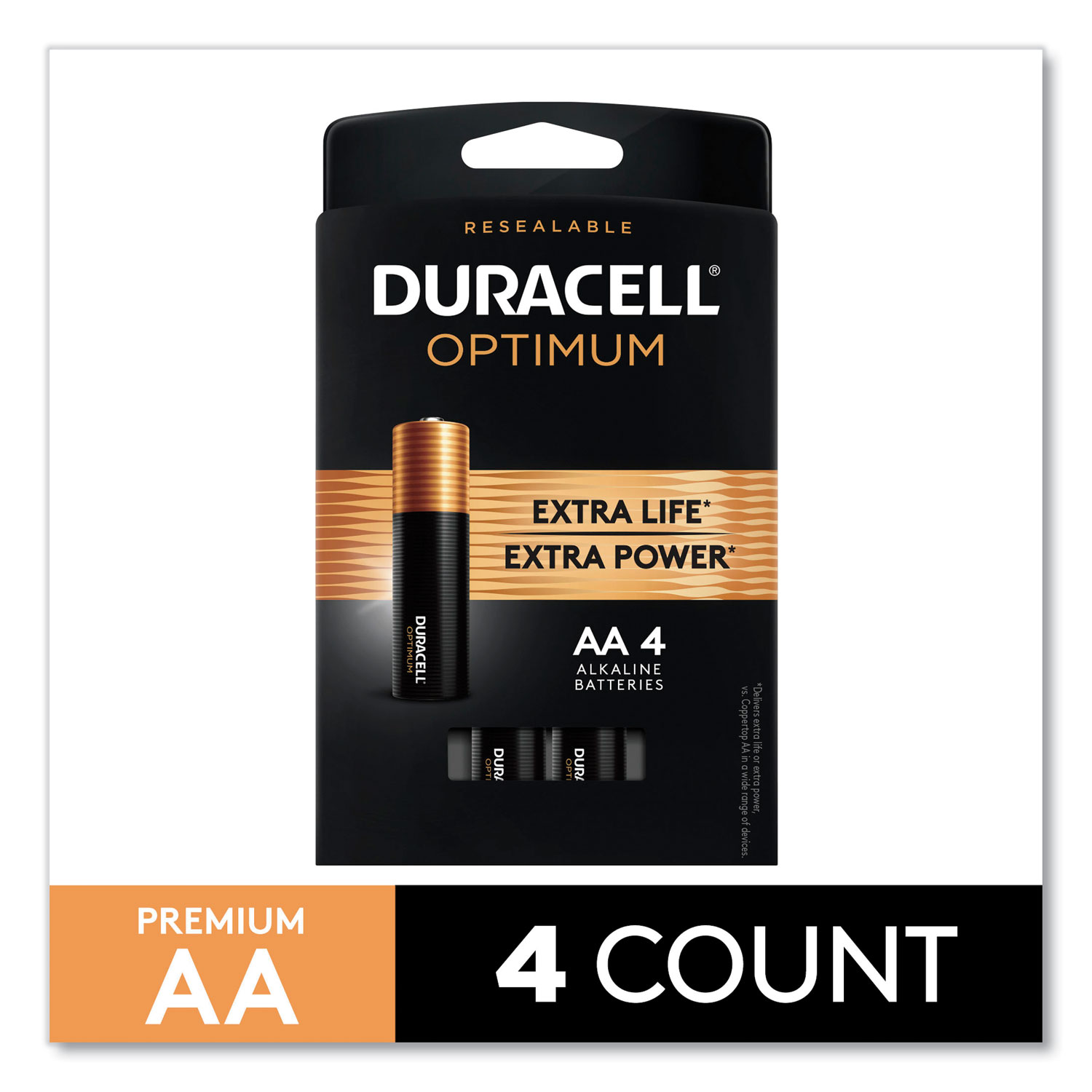 Optimum Alkaline AA Batteries, 4/Pack