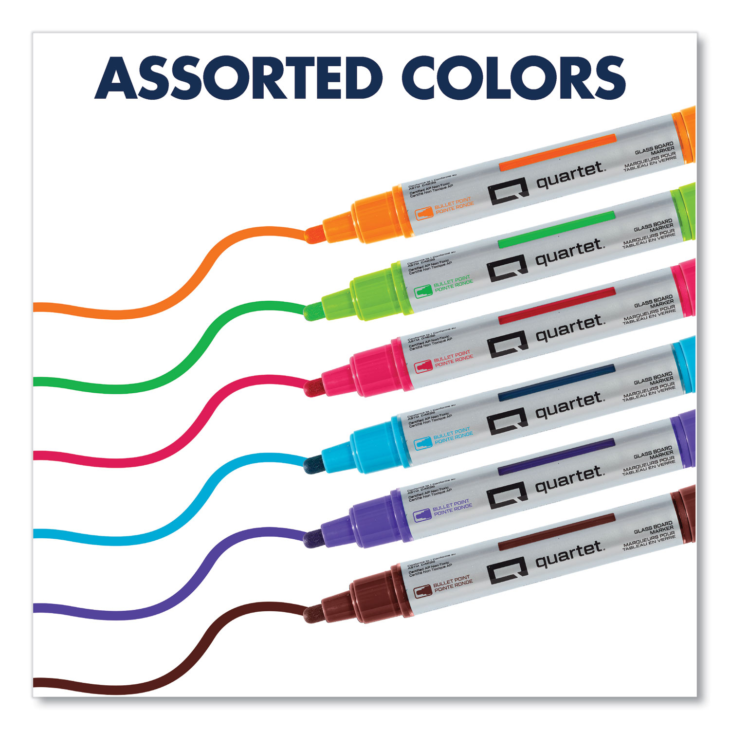 Sigel BA011 Set of 4 Markers for Glass Boards/Whiteboards, Erasable, Cap-Off Ink, Bullet Tips, Diameter 2-3 mm, 4 Colours (Black/Turquoise/Magenta/Orange