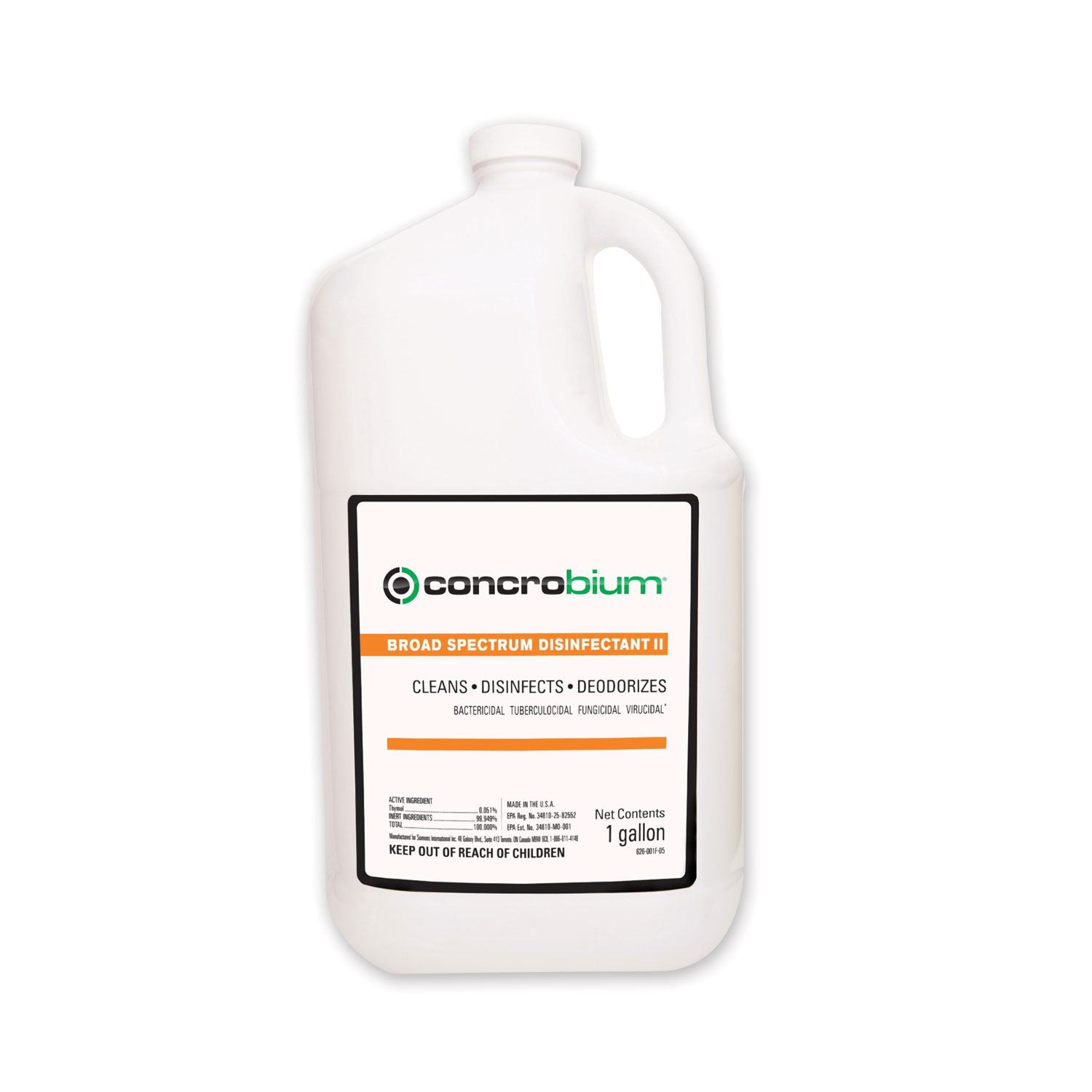  Concrobium 626001 Broad Spectrum Disinfectant Cleaner, Light Spice, 1 gal Bottle, 4/Carton (RST626001) 
