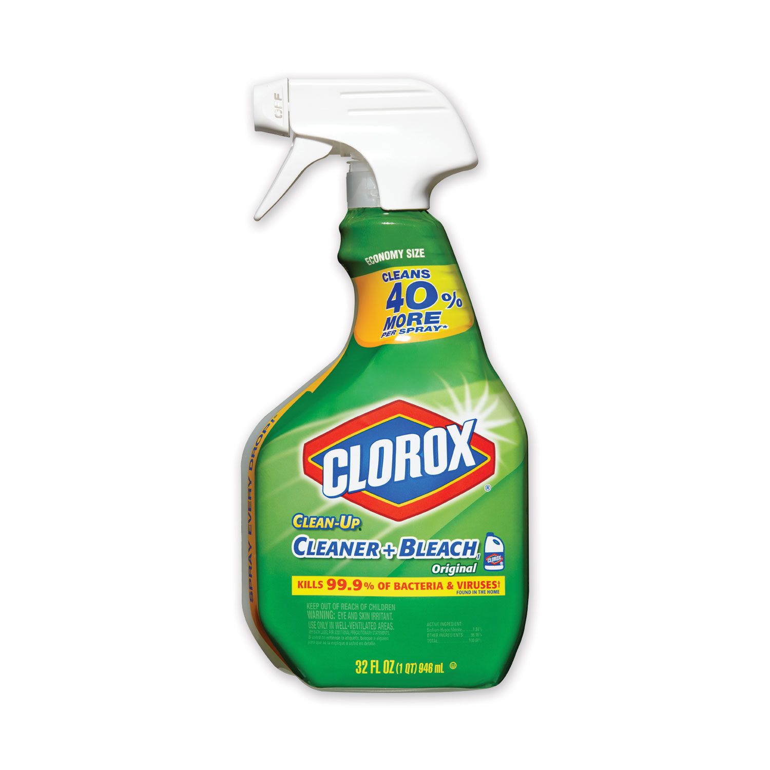  Clorox CLO31221 Clean-Up Cleaner + Bleach, 32 oz Bottle, 9/Carton (CLO31221) 