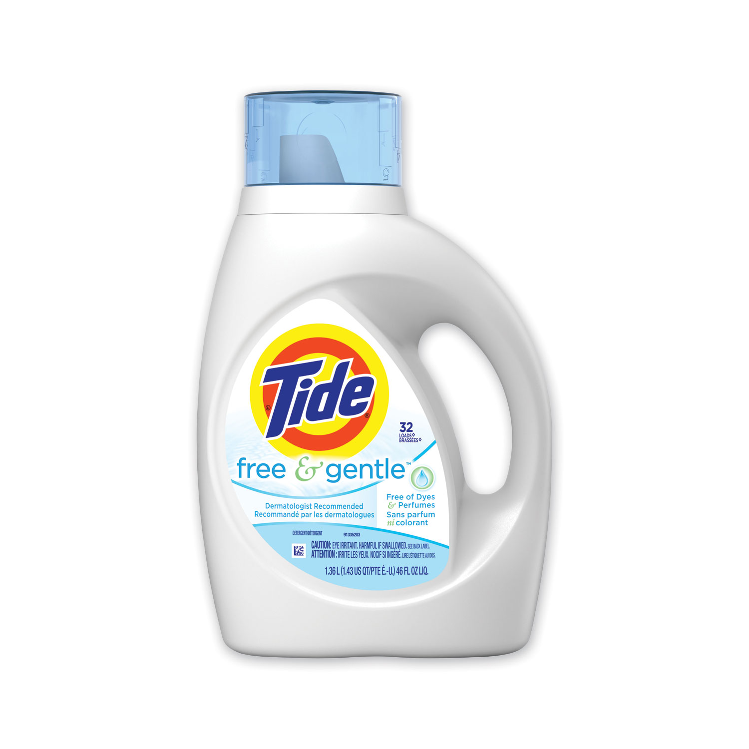 Free and Gentle Laundry Detergent, 32 Loads, 46 oz Bottle, 6/Carton Burris Inc