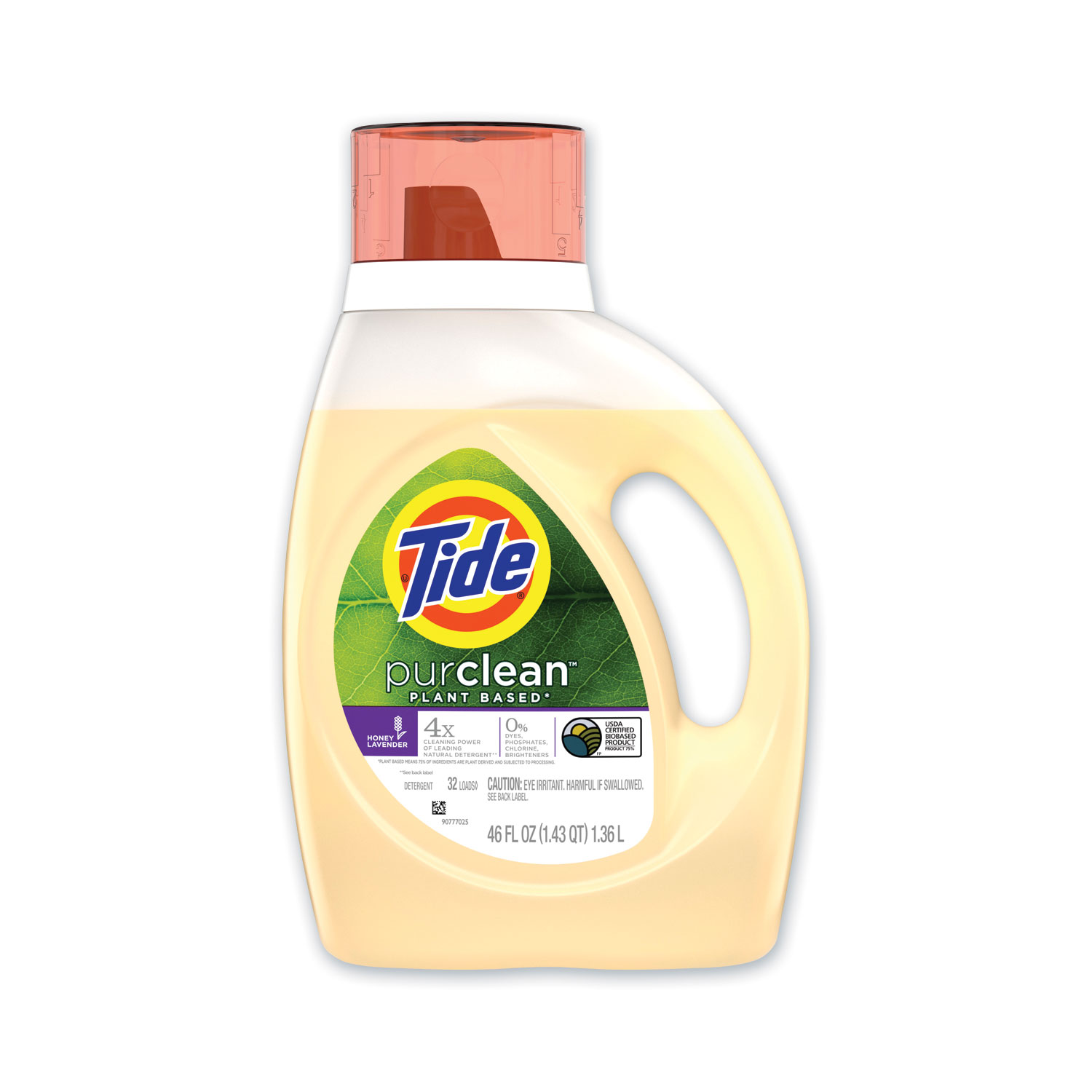 Tide® PurClean Liquid Laundry Detergent, Honey Lavender, 32 Loads, 46 oz Bottle, 6/Carton