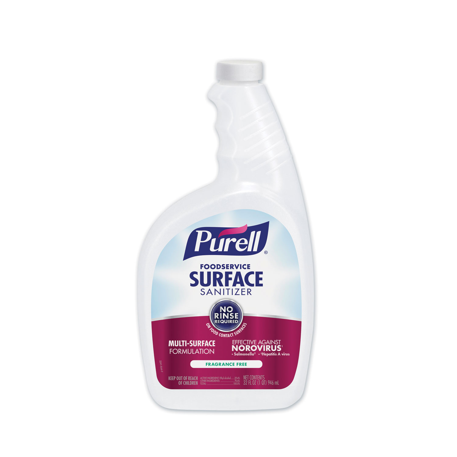 PURELL® Foodservice Surface Sanitizer, Fragrance Free, Capped Bottle with Spray Trigger, 6 Bottles and 2 Spray Triggers/Carton