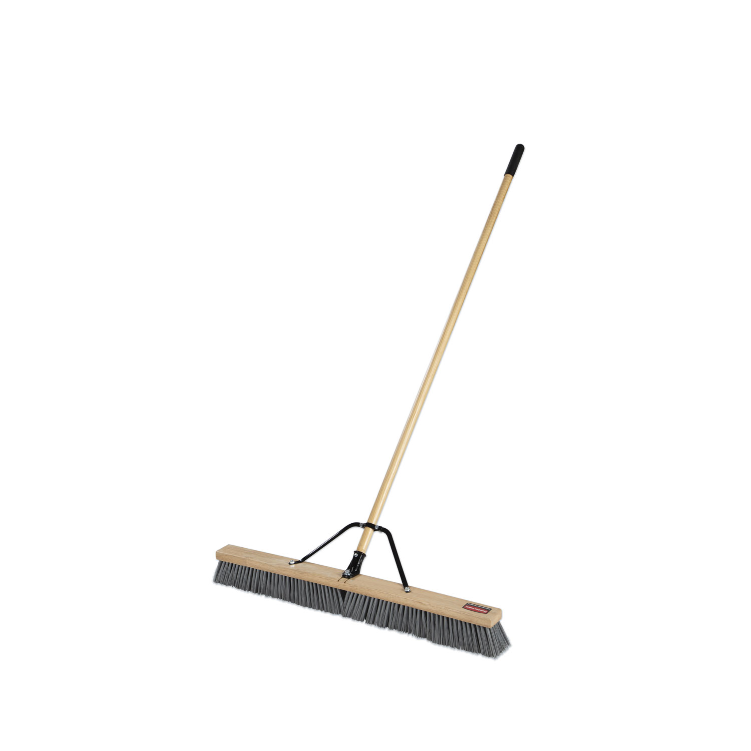 Rubbermaid® Commercial Push Brooms, 36 Brush, PP Bristles, For Rough Floor Surfaces, 62 Wood Handle, Natural