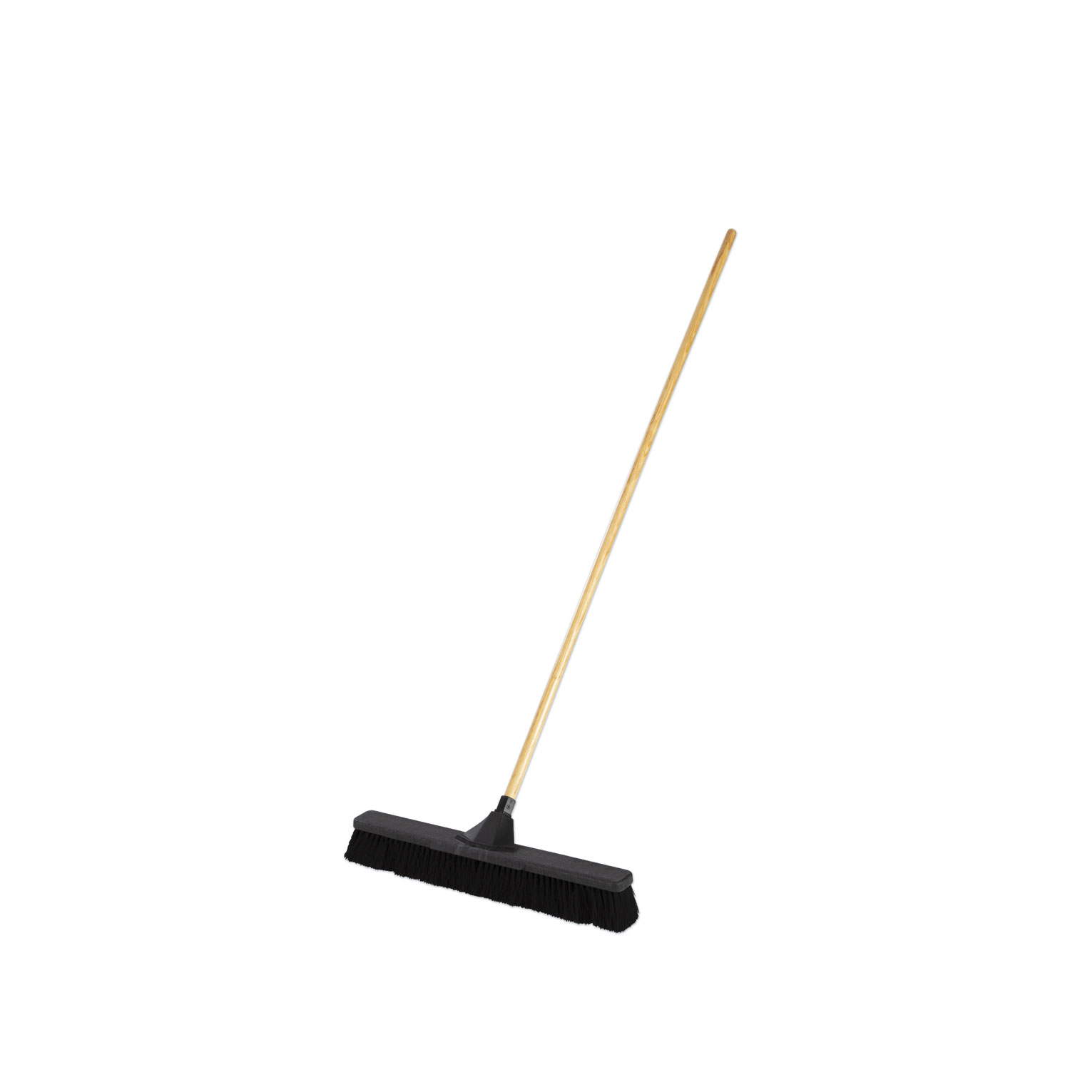  Rubbermaid Commercial 2040000 Push Brooms, 24 Brush, Tampico Bristles, For Fine Debris, 62 Wood Handle, Black (RCP2040000) 