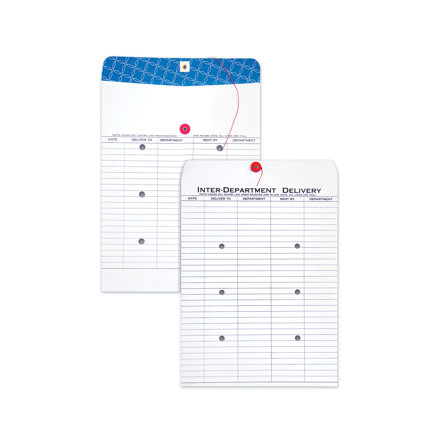 Inter-Department Envelope, #97, Two-Sided Five-Column Format, 10 x 13, White, 100/Box