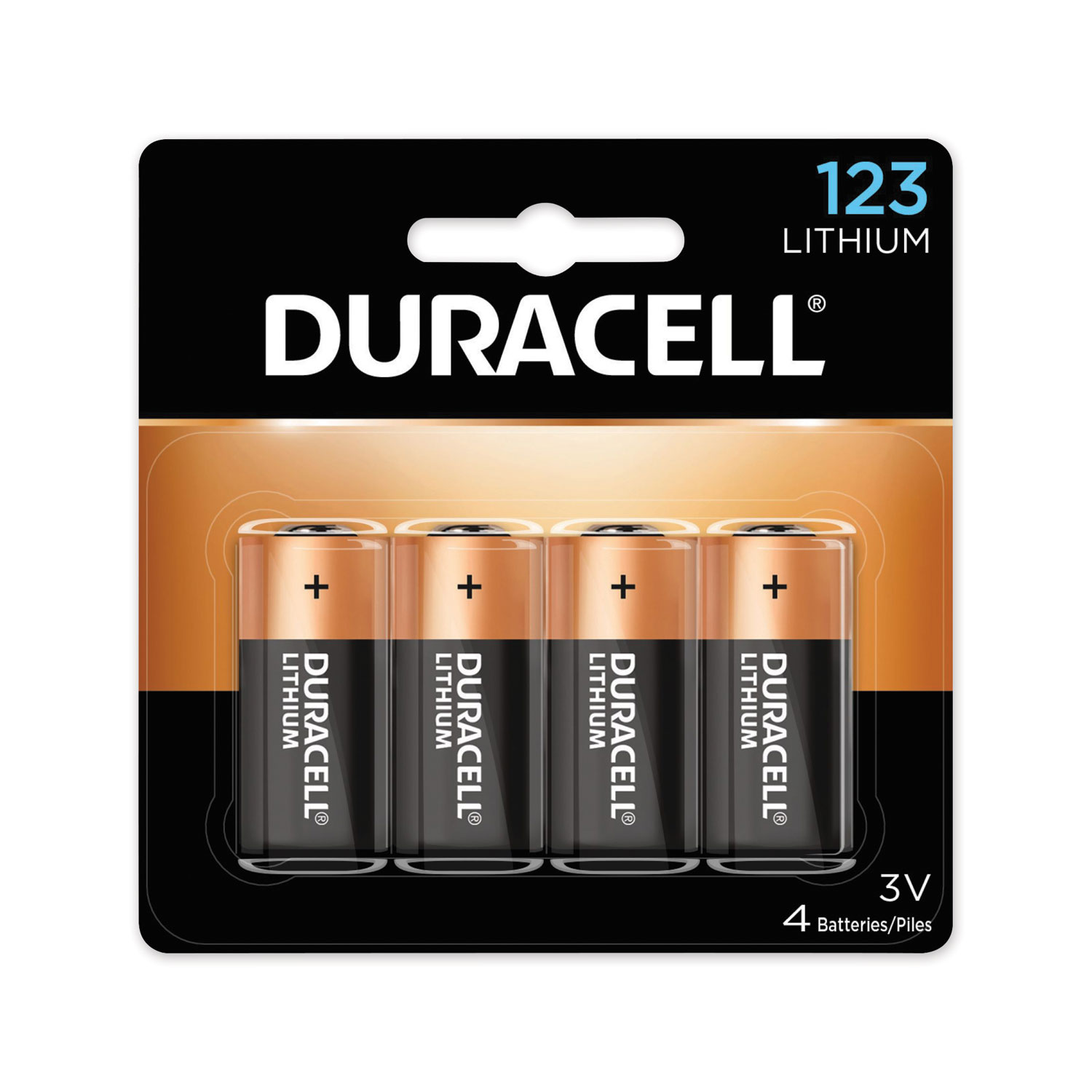  Duracell DL123AB4PK Specialty High-Power Lithium Batteries, 123, 3 V, 4/Pack (DURDL123AB4PK) 